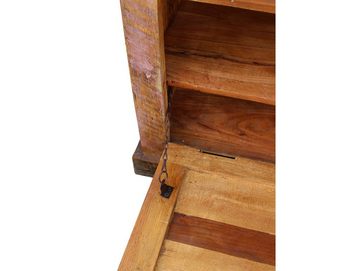 Moebel-Eins Schuhschrank RIVERBOAT Garderobenbank aus Altholz, Material Massivholz, Vintage-Optik