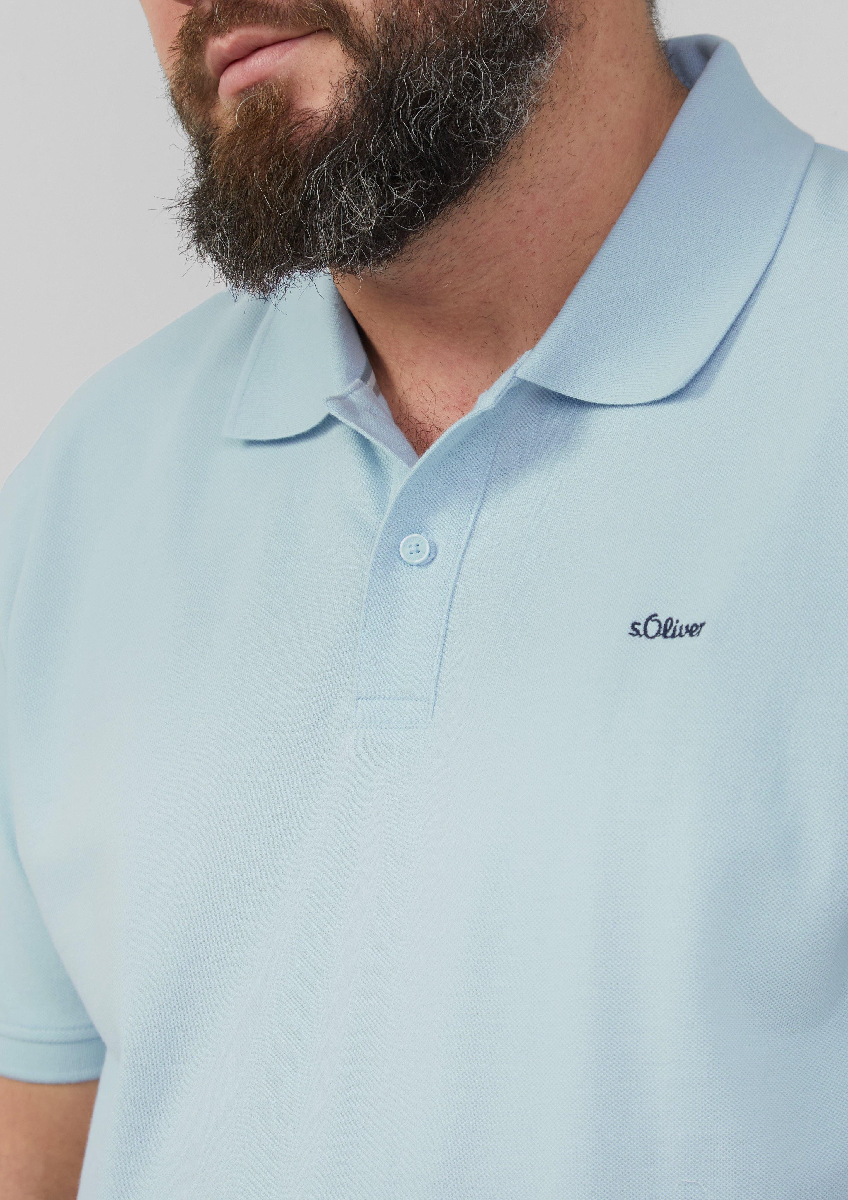 s.Oliver Kurzarmshirt Poloshirt mit Logo-Stickerei Logo günstig online kaufen