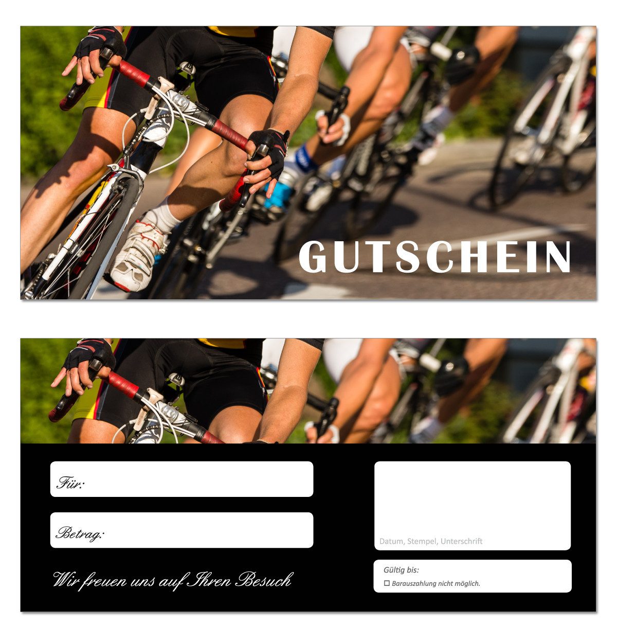 Geschenkkarte Geschenkgutschein Fahrrad Rennsport Biken (Fahrrad-654)