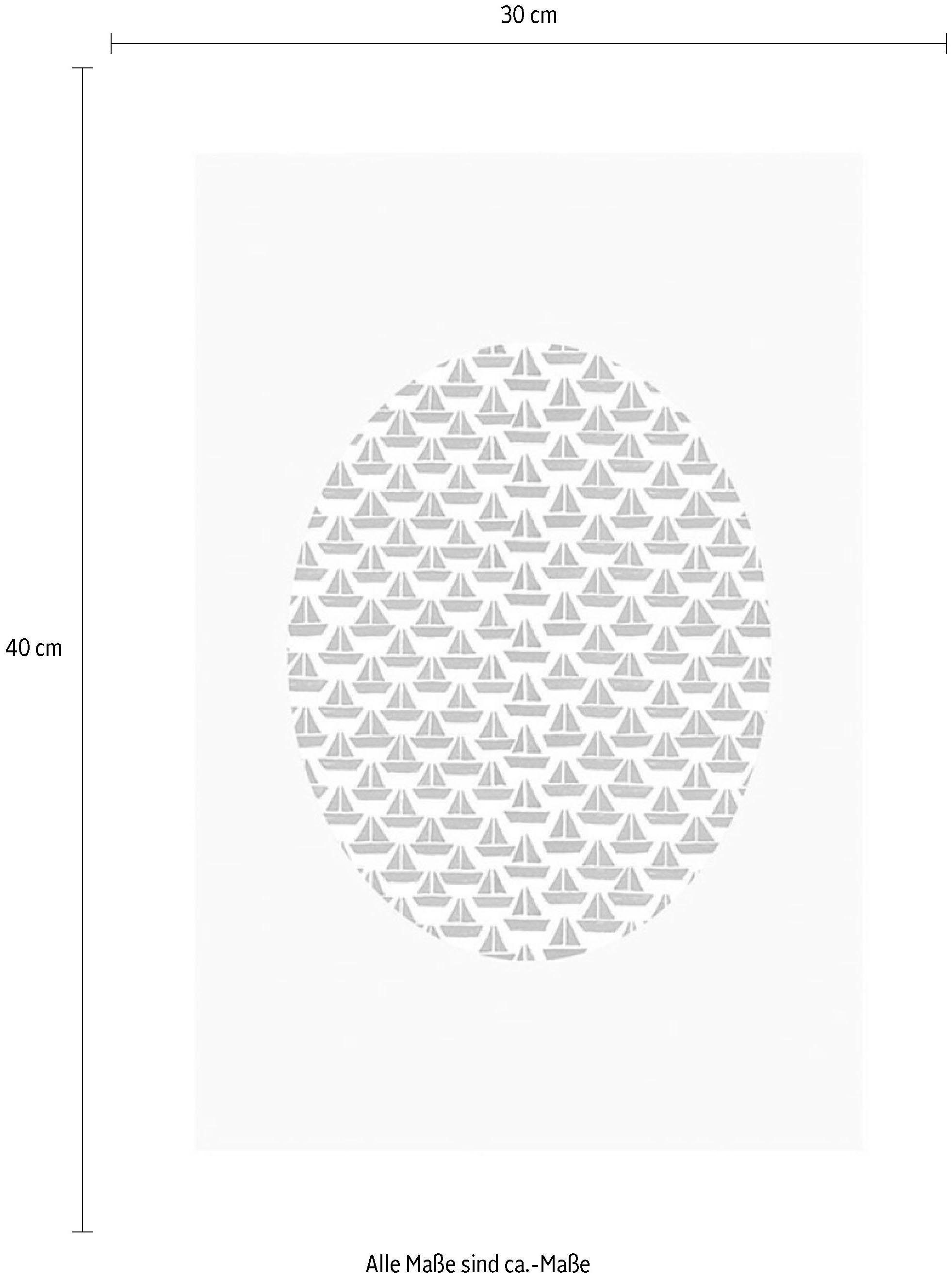 Komar Bild Shelly Patterns Aqua, Formen, Kunst (1 St), Wandbild zur Dekoration - ohne Rahmen