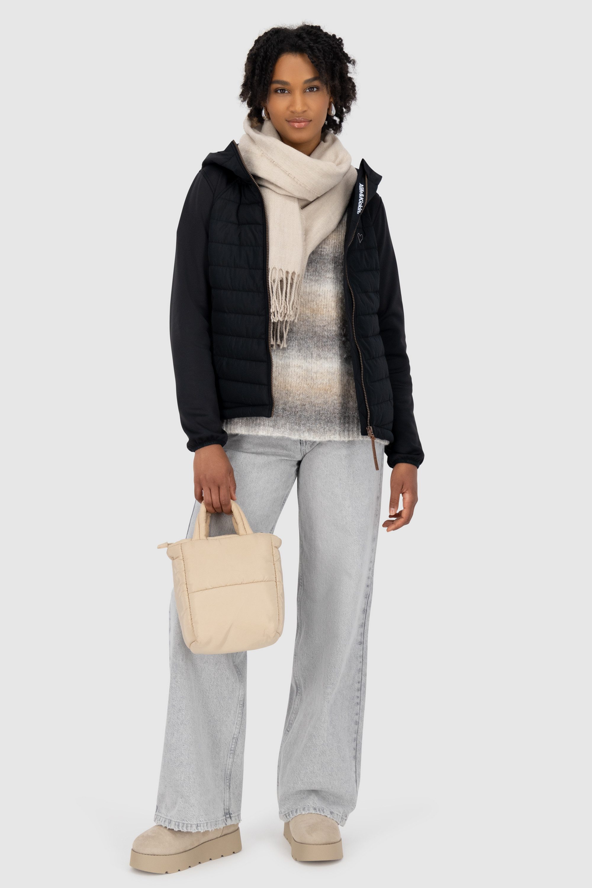 Alife & Kickin Hybridjacke SoleneAKA mit Kapuze und gestepptem Body