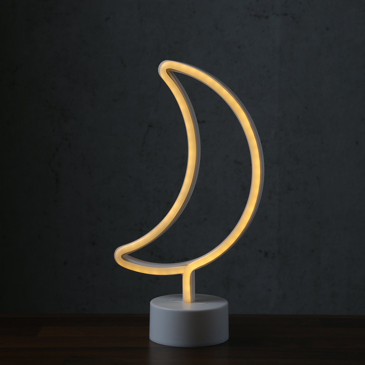 SATISFIRE LED Dekolicht »LED NEON Figur Mond Neonlicht Schild Leuchtfigur  Batterie USB 30cm warmweiß« online kaufen | OTTO