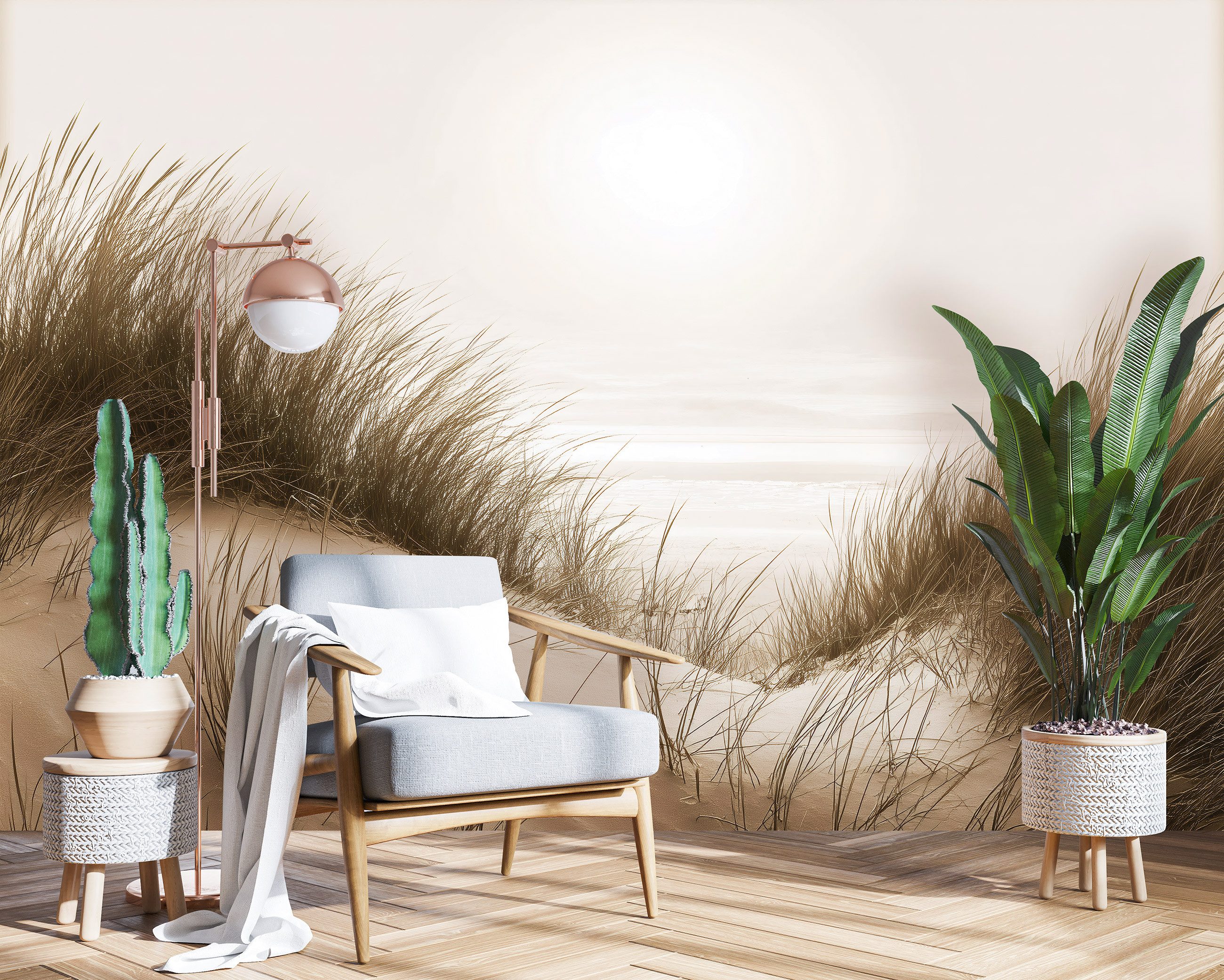 Wallarena Fototapete Strand Meer - Mehrfarbig - Modern - Vlies - Schlafzimmer, glatt, (2 St), 100x70cm