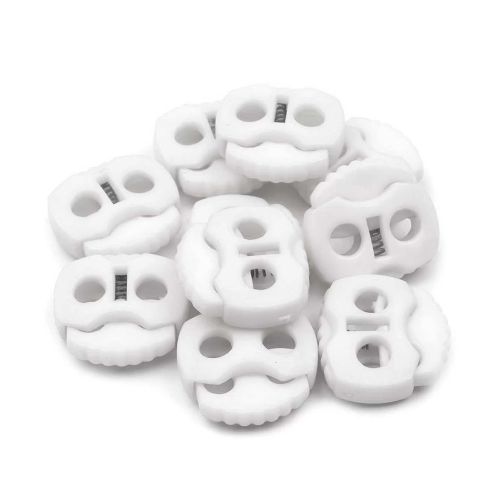 maDDma 10 Kordelstopper mit zwei Löchern 20x20mm, Durchzug 5mm Gurtstecker