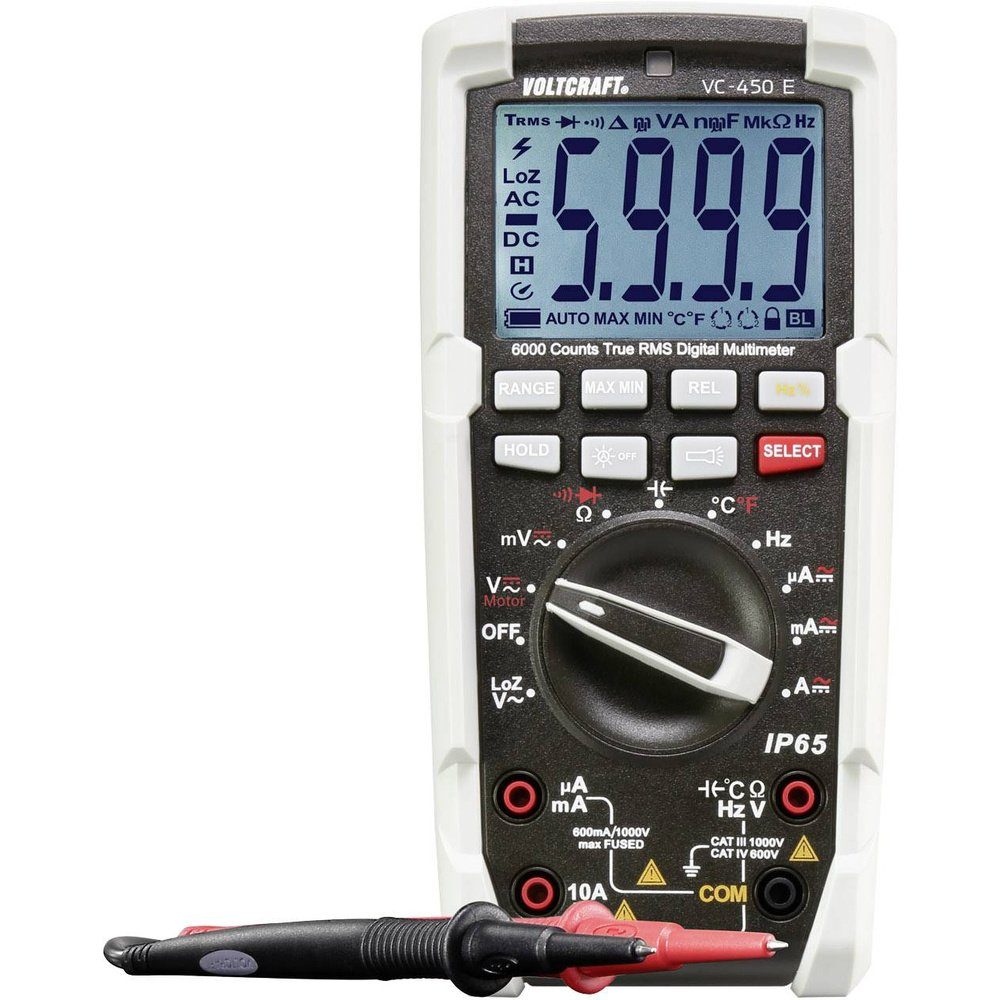 Spannungsprüfer VOLTCRAFT VC-450 E Hand-Multimeter kalibriert (ISO) digital Strahlwass