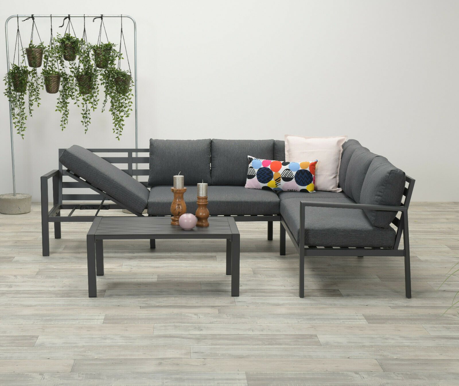 Garden Impressions Gartenlounge-Set "Lexinton Rechts", Aluminium Lounge mit Liegefunktion, wasserabweisende Kissen