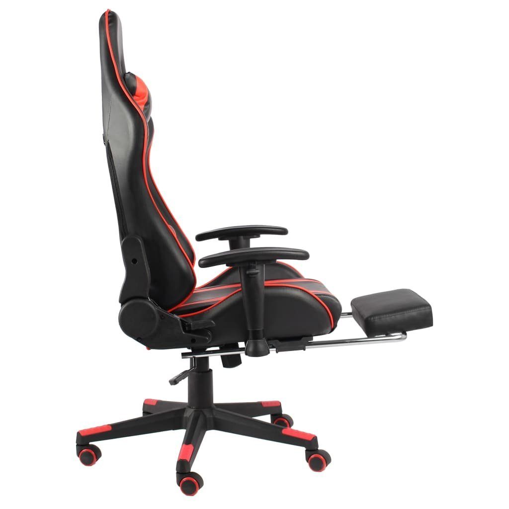 Gaming-Stuhl vidaXL Drehbar mit Rot Fußstütze PVC Bürostuhl
