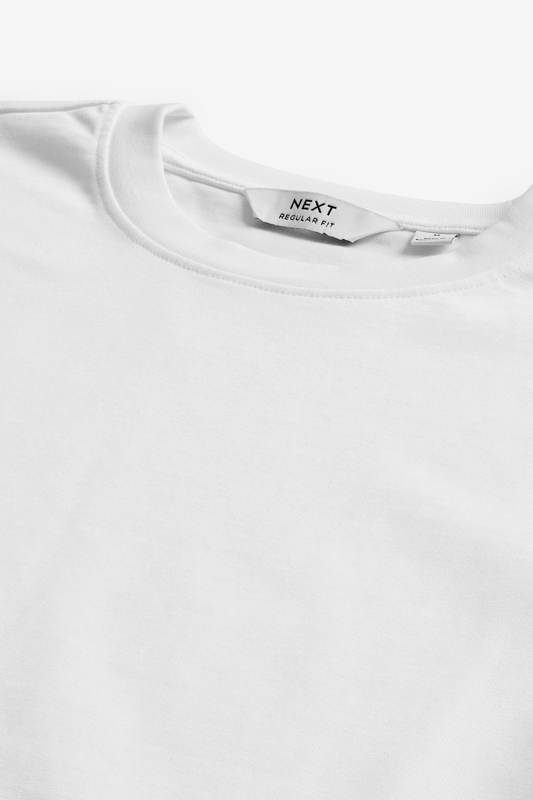 schwerem (1-tlg) Stoff Next aus T-Shirt White T-Shirt