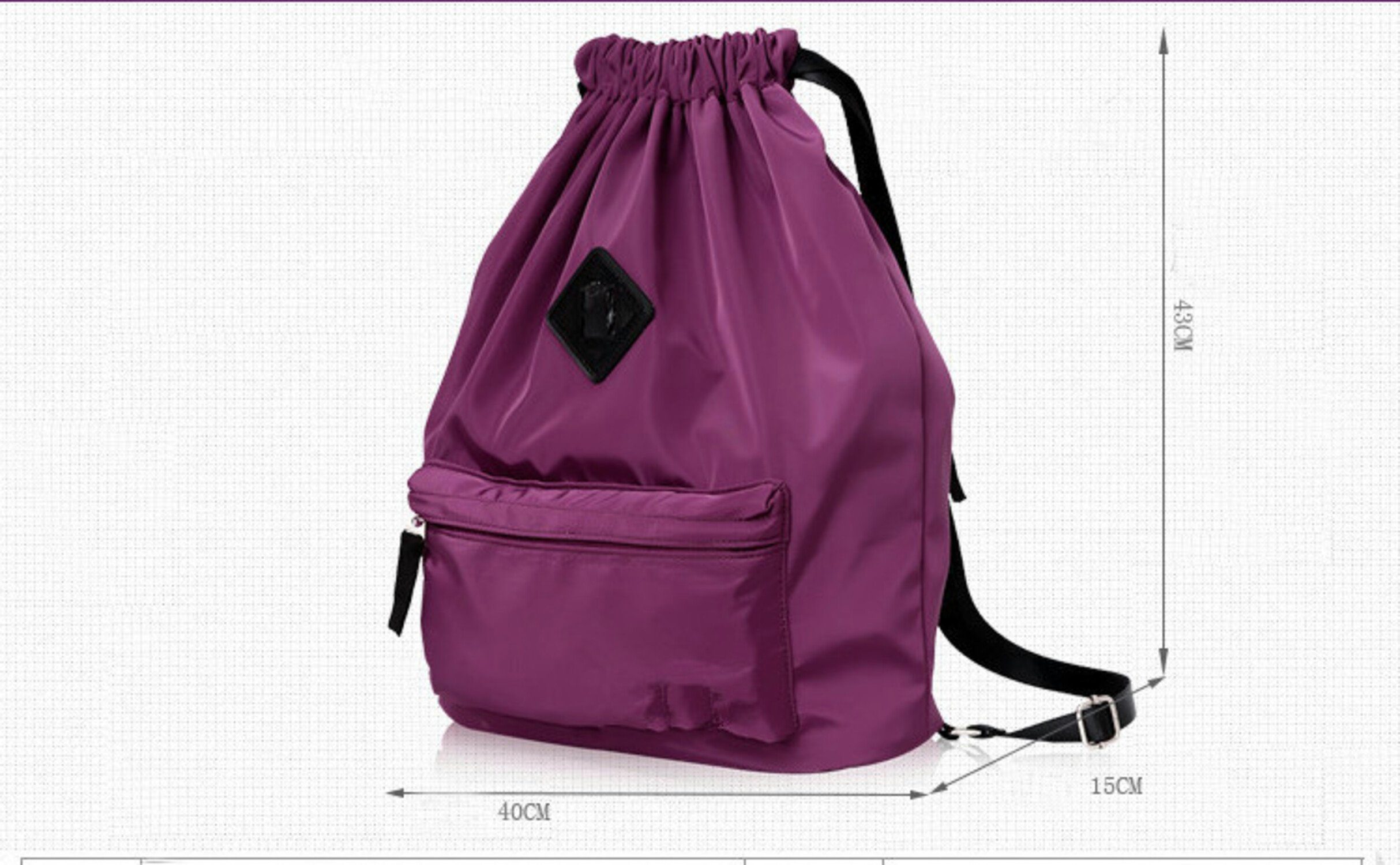 H-basics Rucksack Rucksack Tasche für 43*40*15cm Kinder, Schultasche Zuziehen Erwachsene - mit Bordeaux Sporttasche oder oder Kordelzug Unisex mit Kordel Lila Teenager Turnbeutel zum