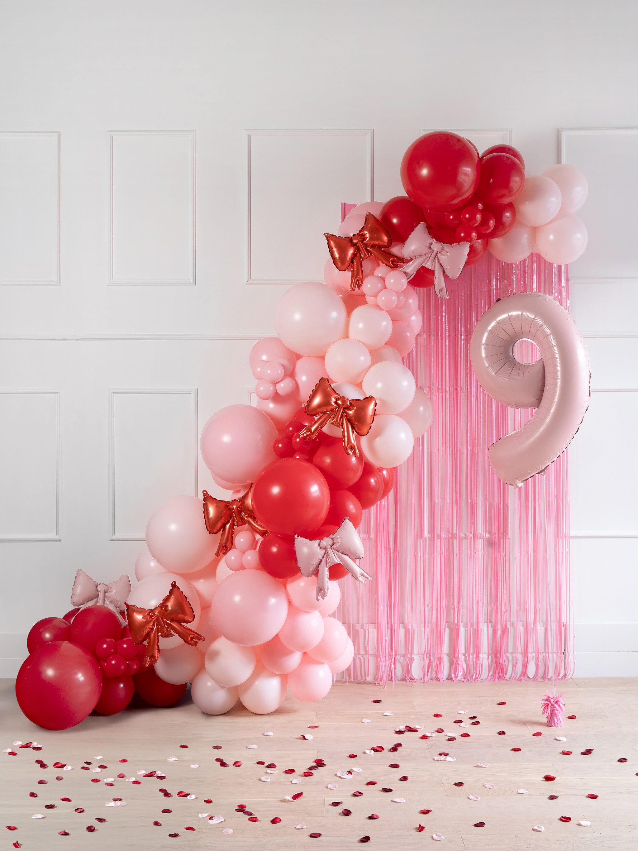 partydeco Aufblasbares Partyzubehör, Gewichte 7cm für Helium Deko 4er Set Rosa