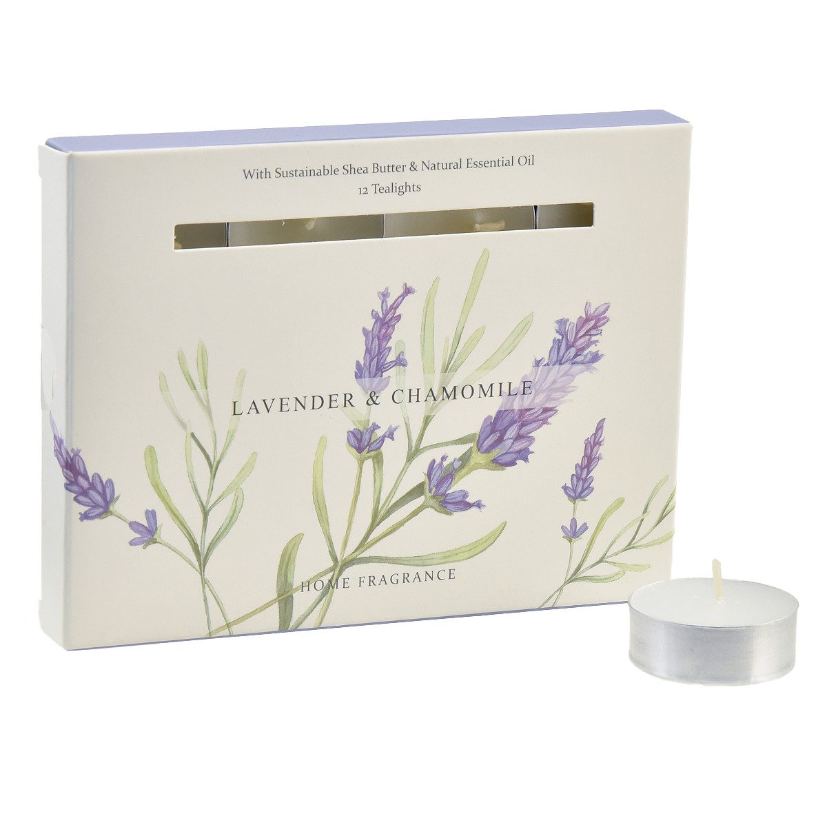 Kaemingk Duftkerze Duftende Teelichter Lavendel Kamille Aroma Deko für Zuhause, 12 Stück
