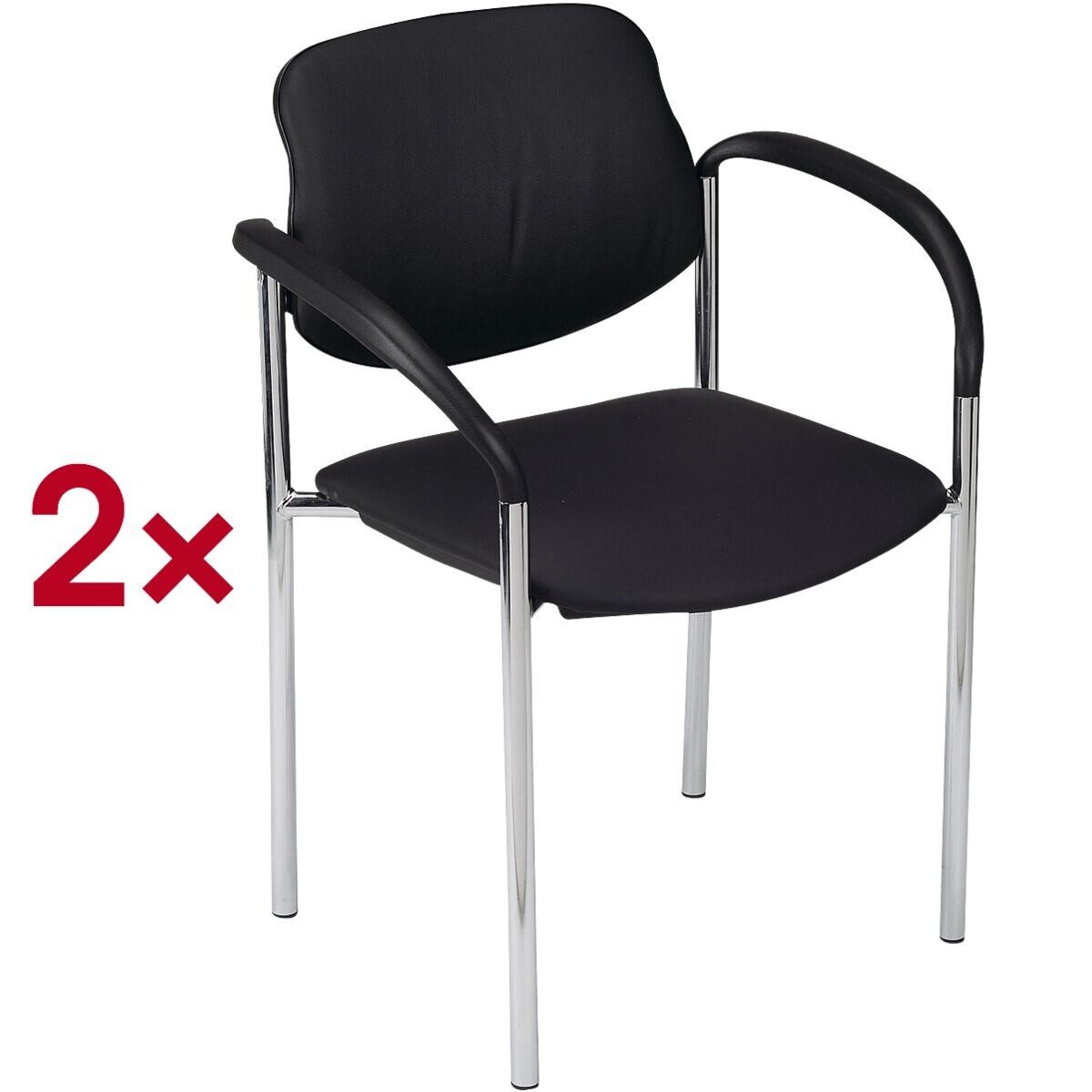 Nowy Styl Besucherstuhl Styl (2 St), stapelbar, echtes Leder