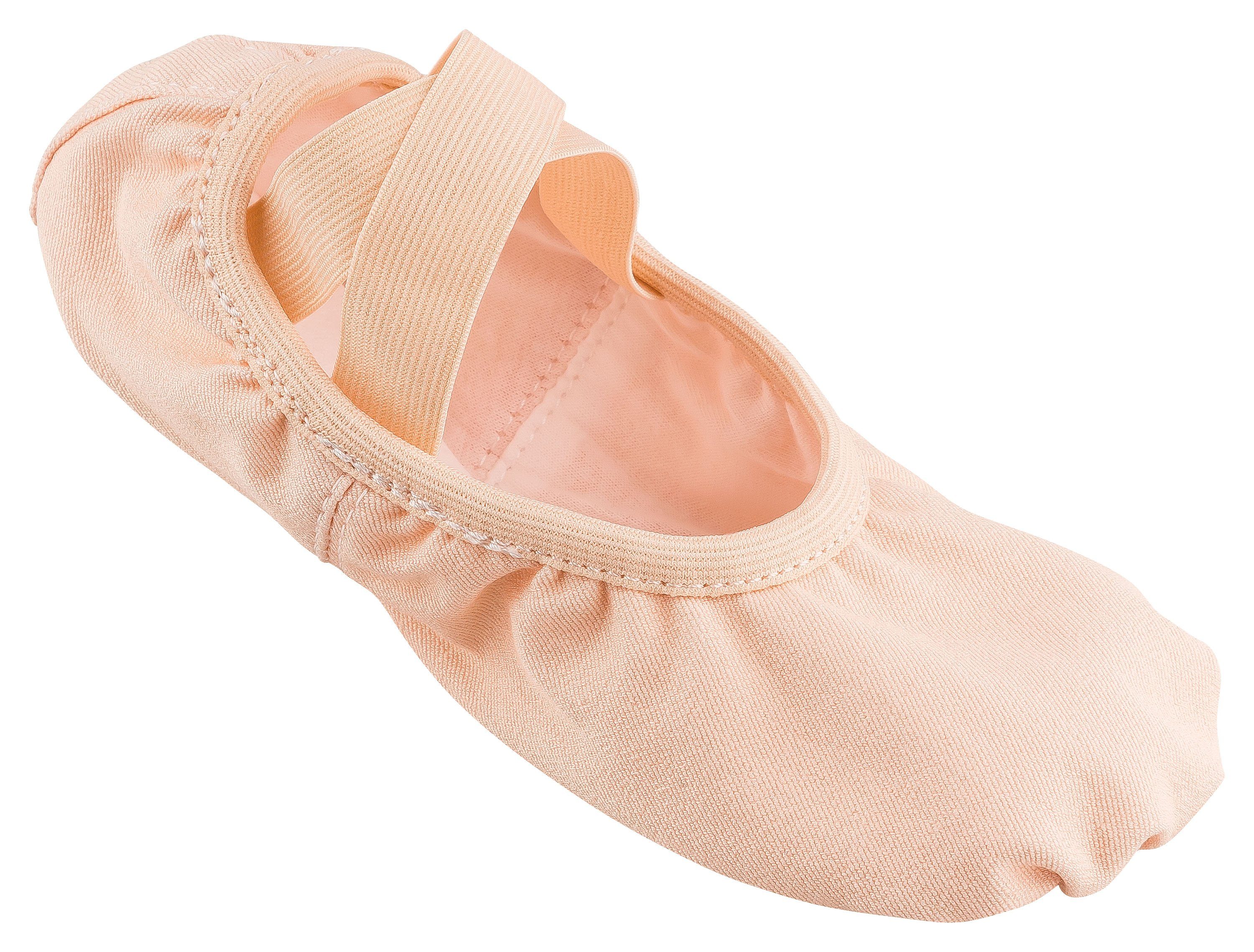 tanzmuster Ballettschläppchen "Jona" aus Baumwoll-Stretch, ganze Sohle Tanzschuh Ballettschläppchen für Kinder und Erwachsene – Bild 5 von 5