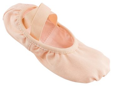 tanzmuster Ballettschläppchen "Jona" aus Baumwoll-Stretch, ganze Sohle Tanzschuh zum Reinschlüpfen fürs Kinder Ballett