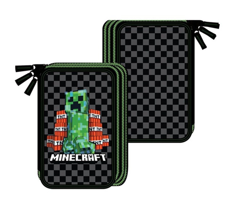 ASTRA Federmäppchen Minecraft - Jumbo Triple Mäpchen mit Inhalt