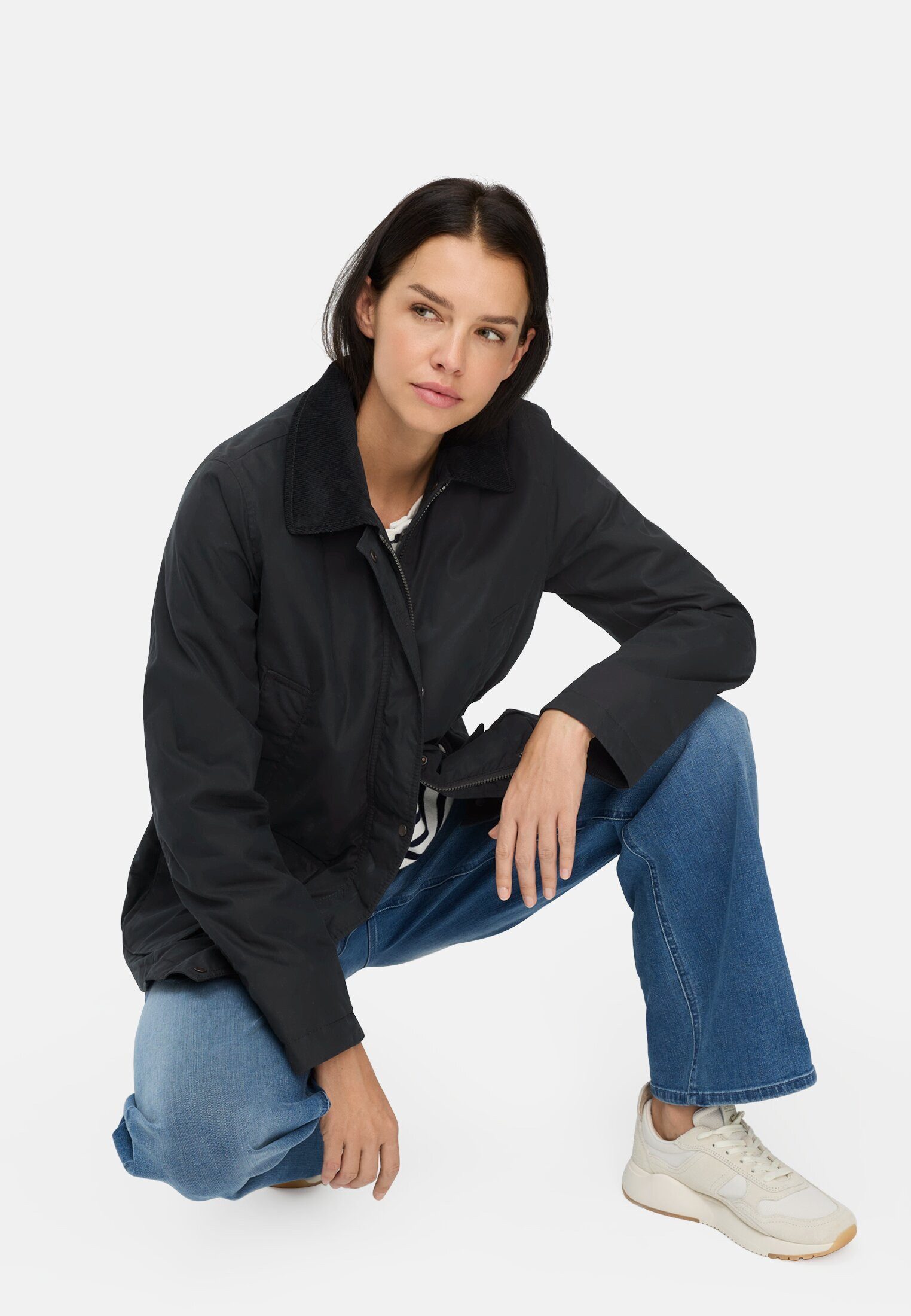 camel active Fieldjacket mit abnehmbarer Kapuze und Kordkragen Langarm