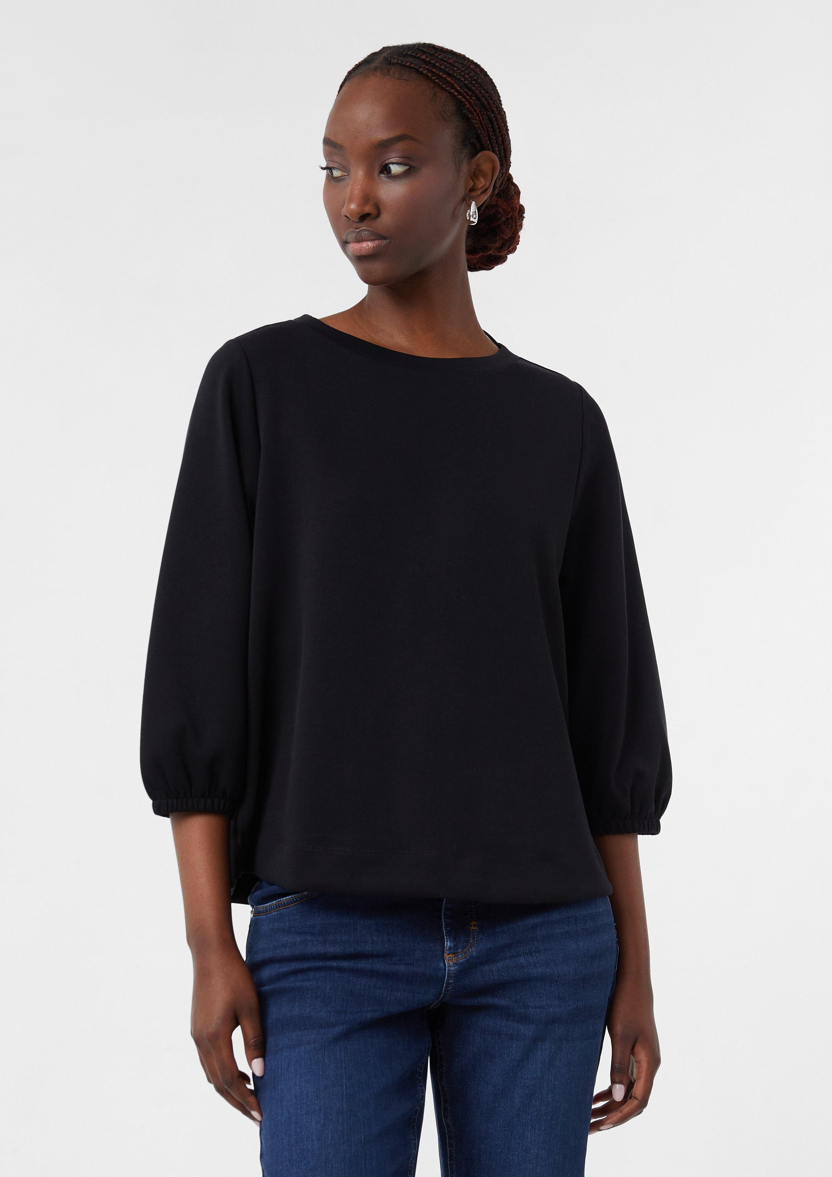 Sweatshirt Sweatshirt mit Ballonärmel und Seitenschlitzen