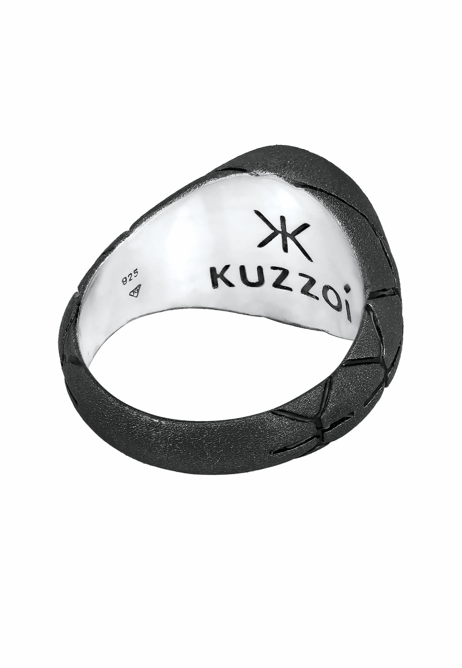 Kuzzoi Siegelring Herren Siegelring Oval Emaille 925er Silber