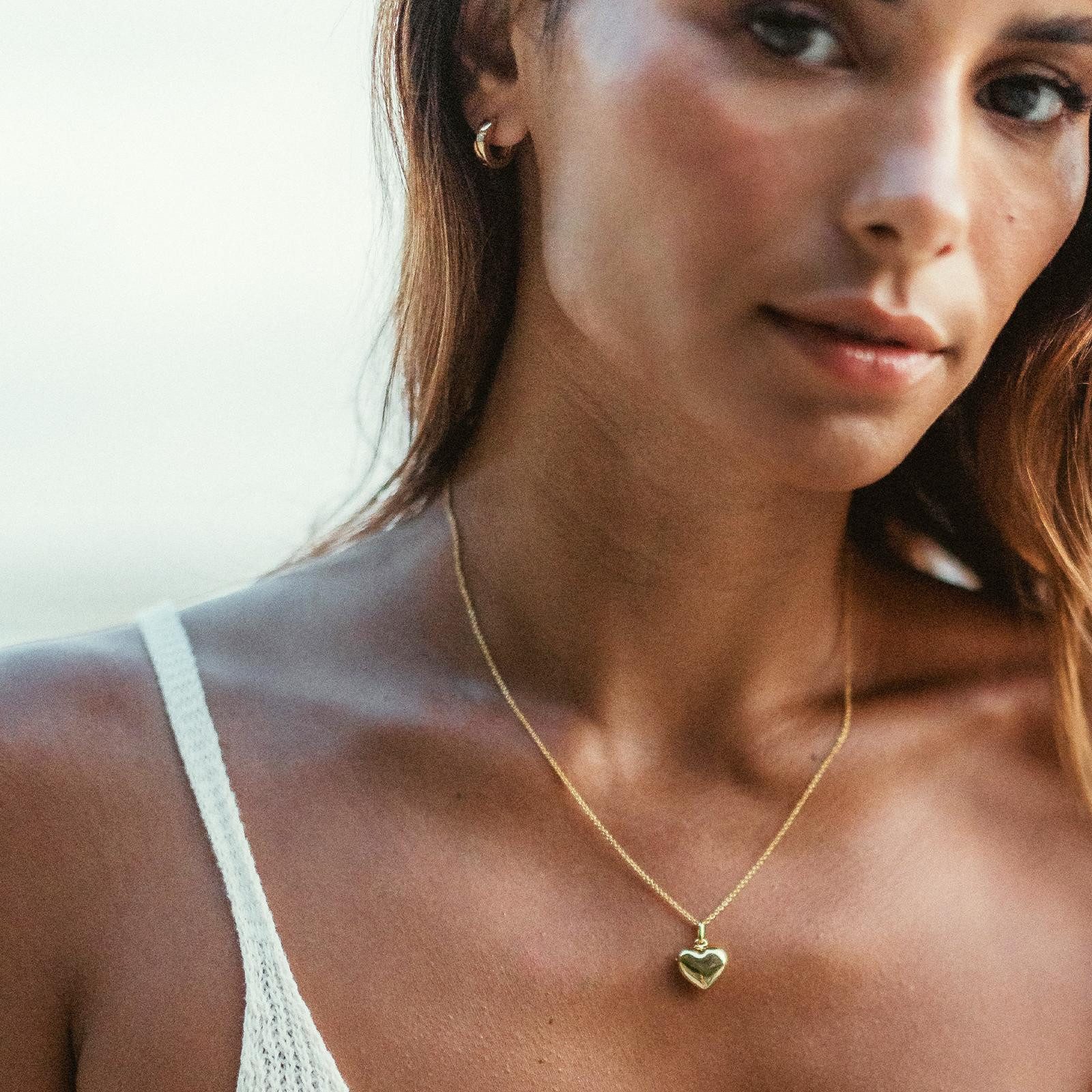 Amoonic Herzkette Halskette Damen Silber 925 Frauen Kette mit Herzanhänger günstig online kaufen