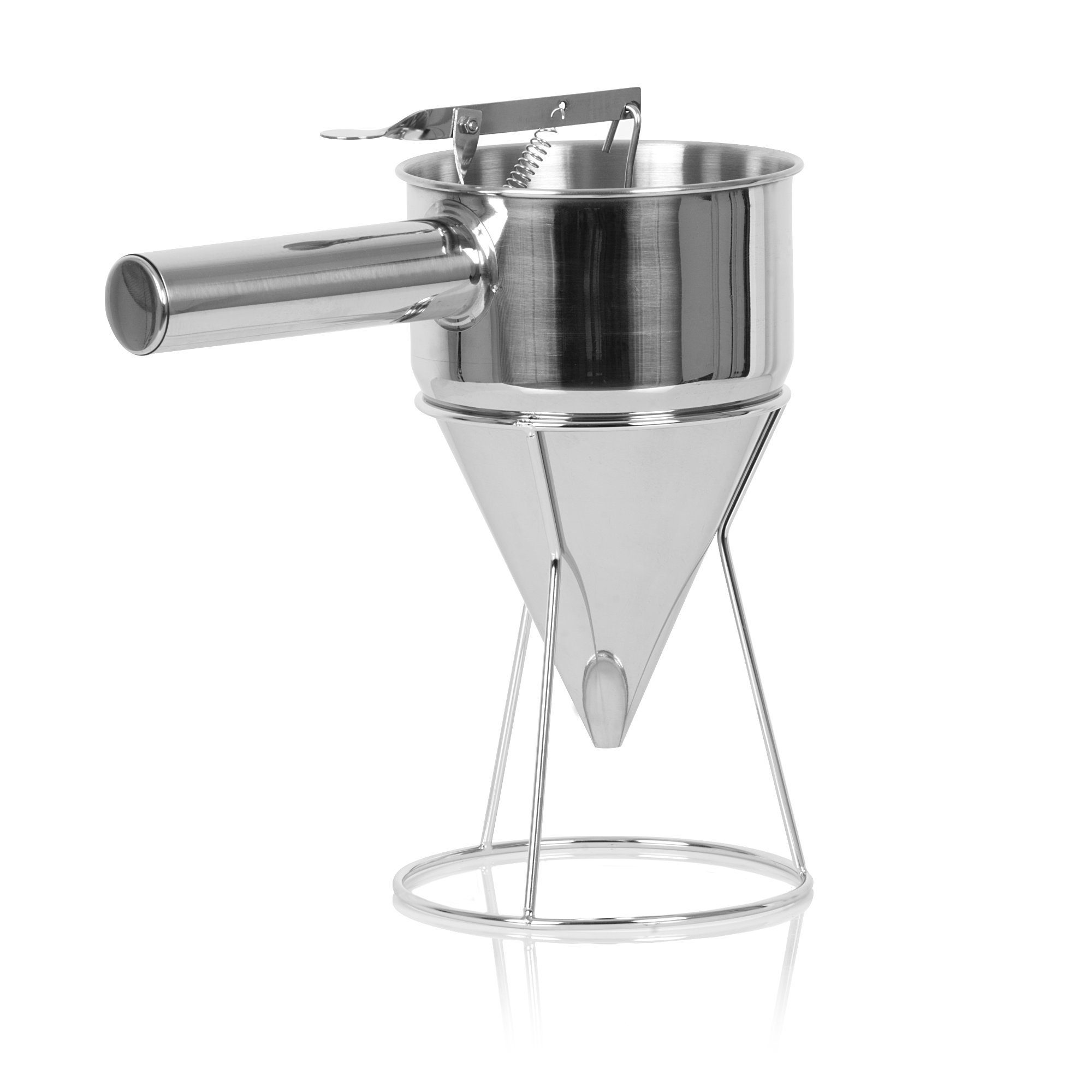 Mahlzeit Teigportionierer Edelstahl Teigportionierer, Auslassöffnung, Absperrhahn und Gestell