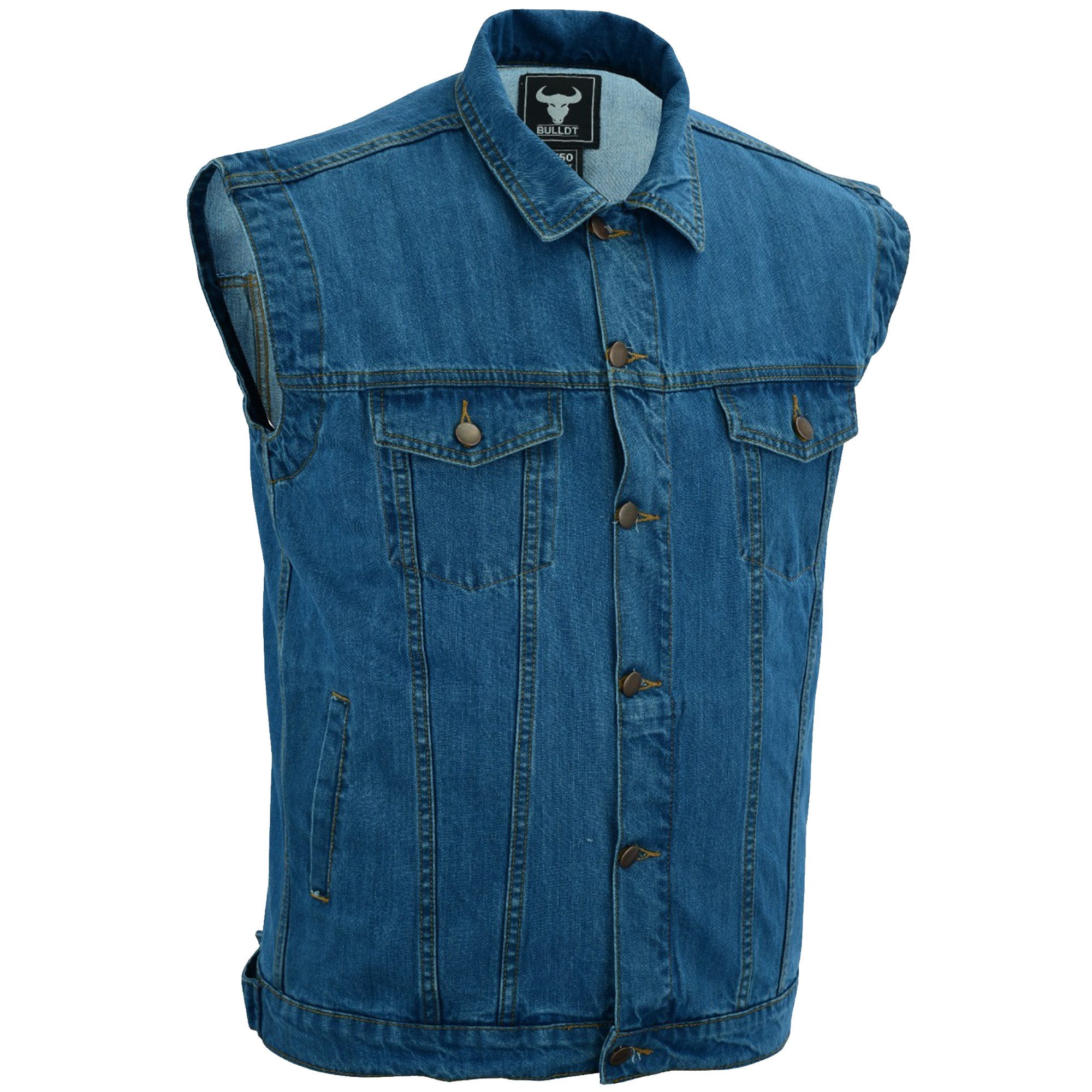 BULLDT Motorradweste BLD698 Jeansweste Biker Kutte Denimweste Bikerweste Motorradweste Weste