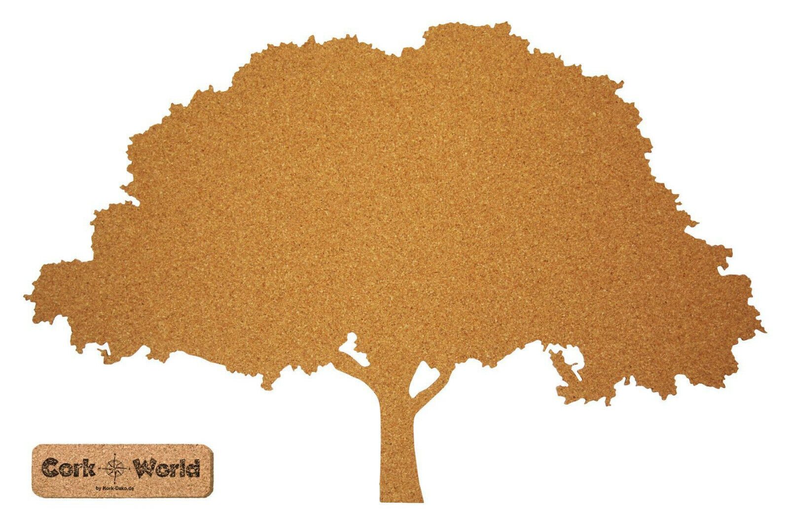 Kork-Deko.de Wanddekoobjekt Kork Pinnwand Baum-Form, "CORKWORLD", Natur Kork - Wanddeko - ohne Klebefolie