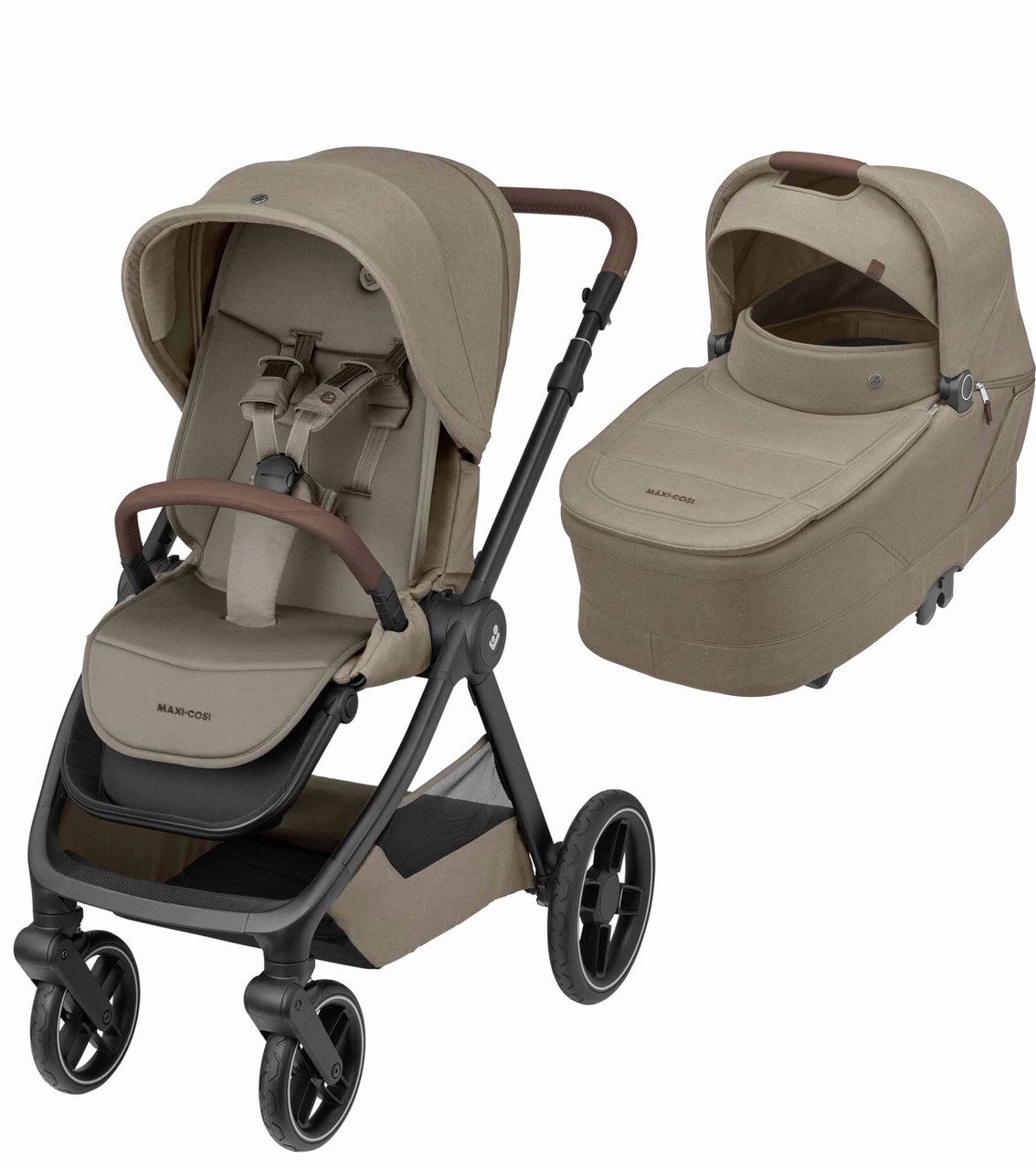 Maxi-Cosi Kinder-Buggy Maxi-Cosi Oxford Plus Baby Kinderwagen, 2-in-1 Set, mit Babywanne, 0–4, Bequeme Babywanne für Neugeborene Geräumiger Sitz und ergonomische R…