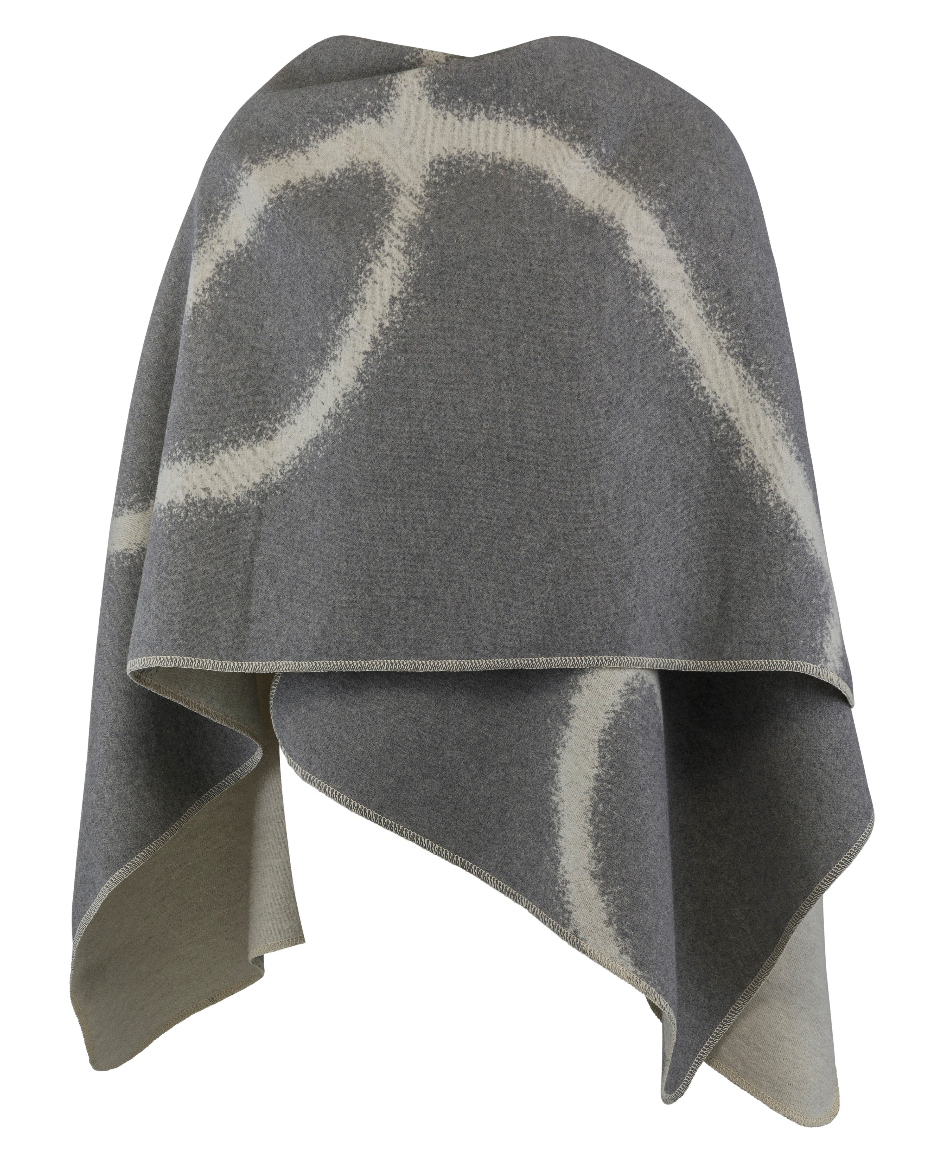 DAVID FUSSENEGGER Strickponcho Silvretta 'linear' 70 x 140 cm Graphit- Grau