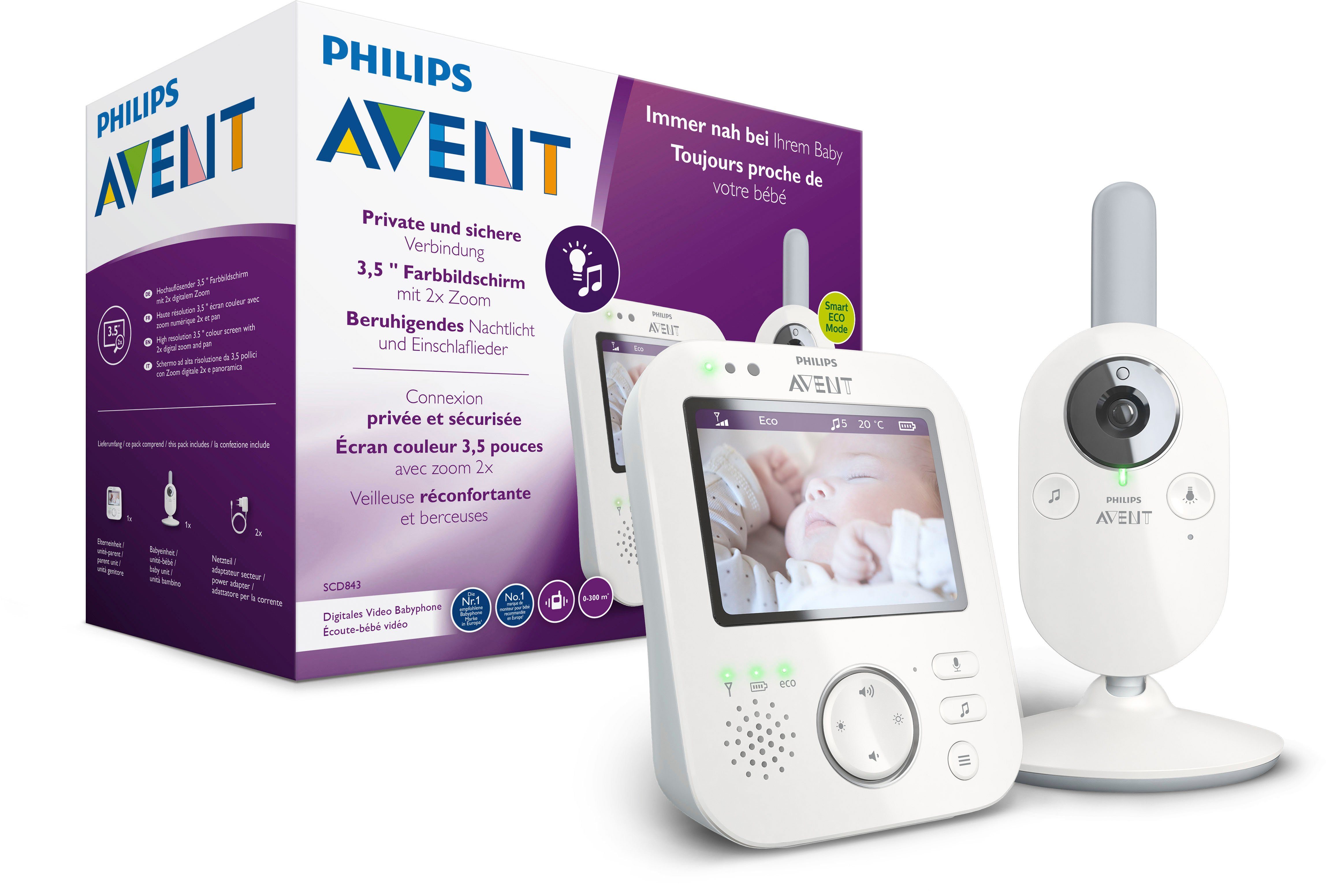 Philips AVENT Video-Babyphone »SCD843/26«, sichere Verbindung, 3,5 Zoll  Farbdisplay, Eco-Mode online kaufen | OTTO