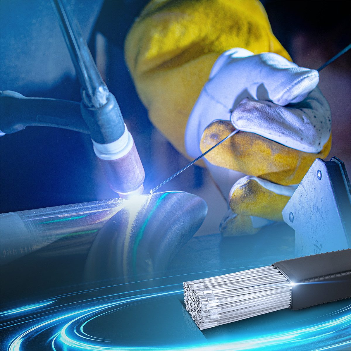 STAHLWERK Stabelektroden 2,4 mm WIG Schweißstäbe ER4043 Si5 Aluminium 2 kg, (Packung), Länge von 500 mm und einen Durchmesser von 2,4 mm