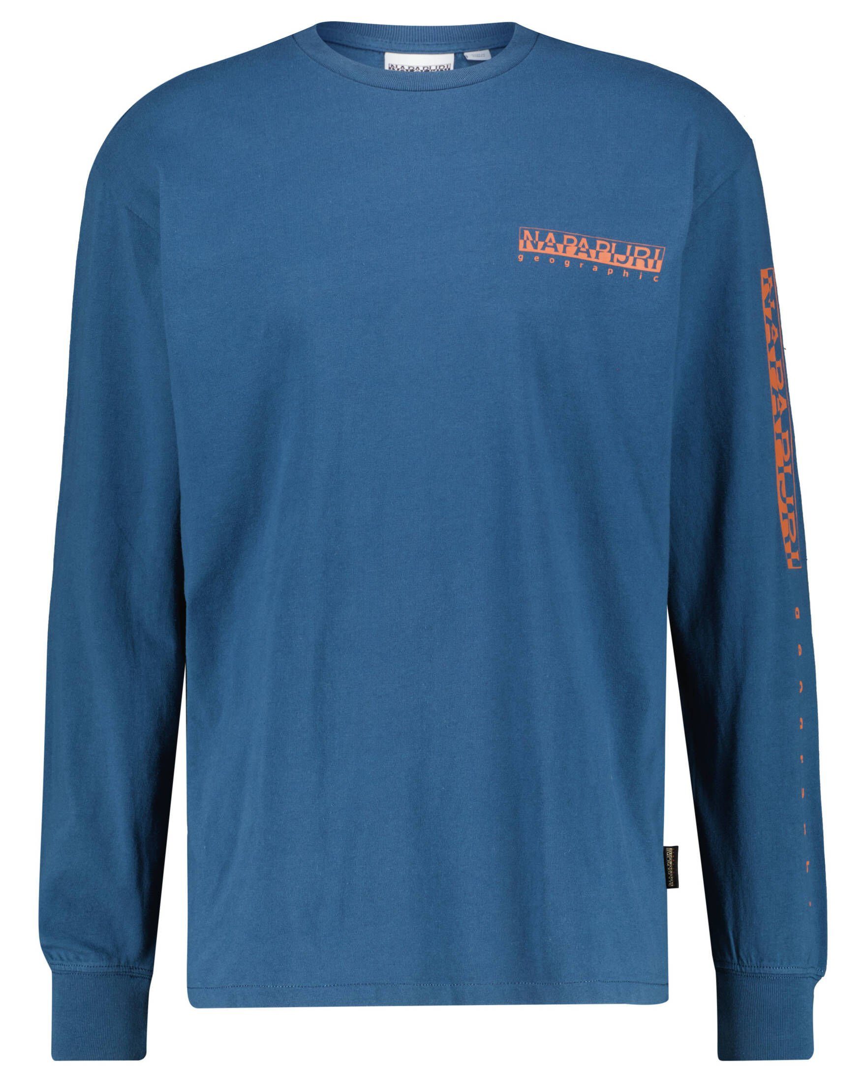 Napapijri T-Shirt Herren (51) (1-tlg) blau Langarmshirt