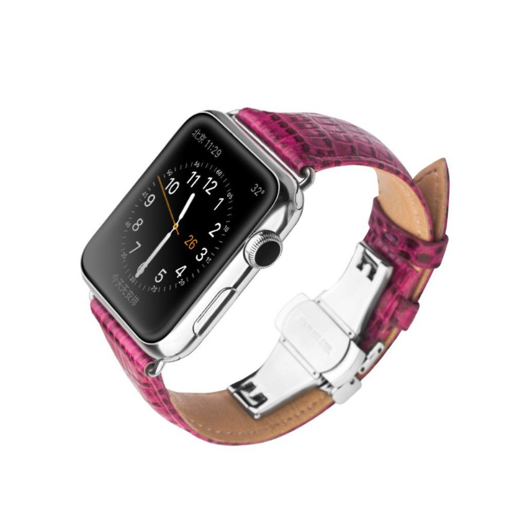 CoverKingz Smartwatch-Armband »Leder Armband für Apple Watch 45/44/42mm  Ersatz Band Series 7/6/SE/5/4 Lila«, Faltschließe online kaufen | OTTO