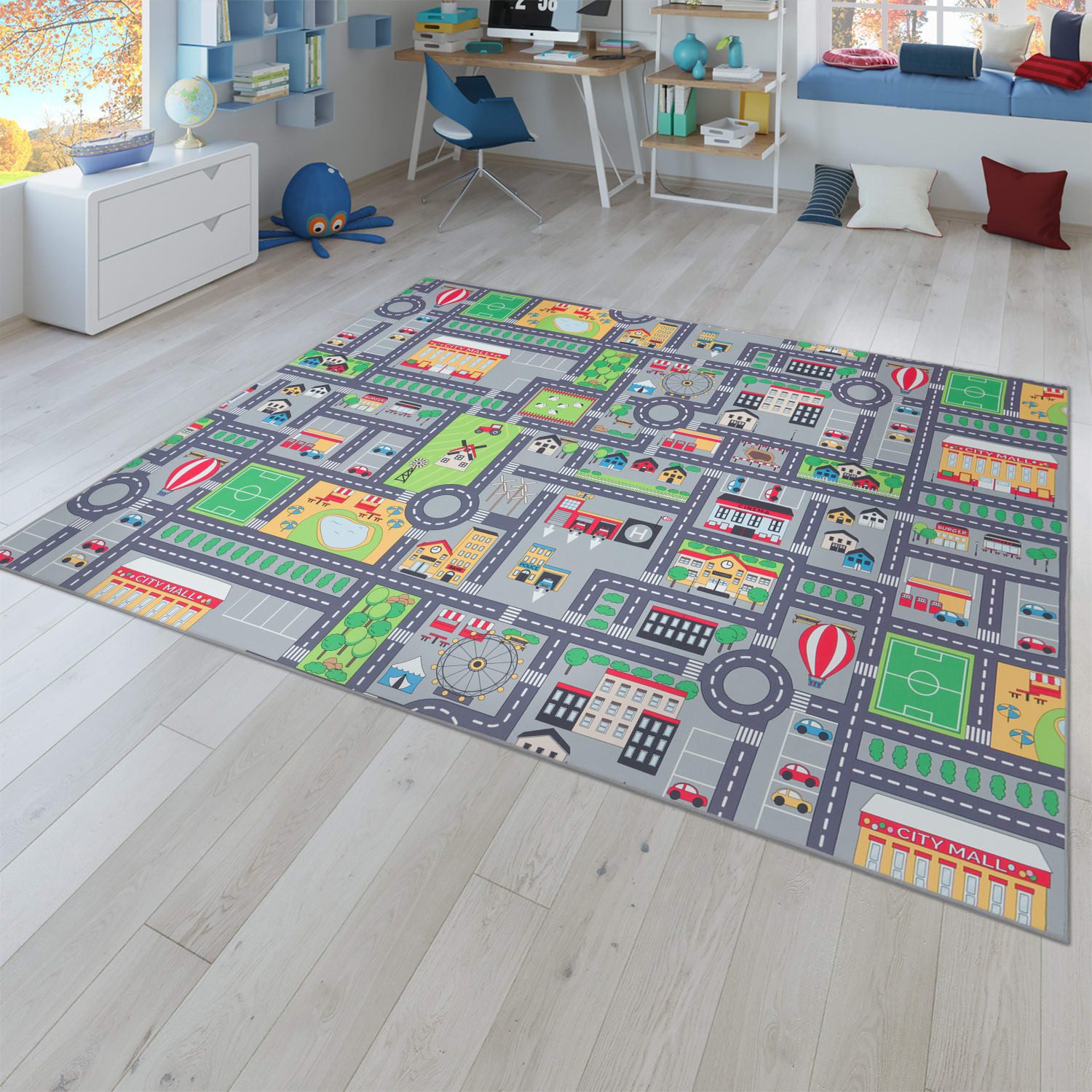 TT Home Teppich Kinderzimmer, Rechteckig, Höhe: 4 mm, Kinderzimmerteppich Teppich Junge Mädchen Kinderteppich Baby Rutschfes