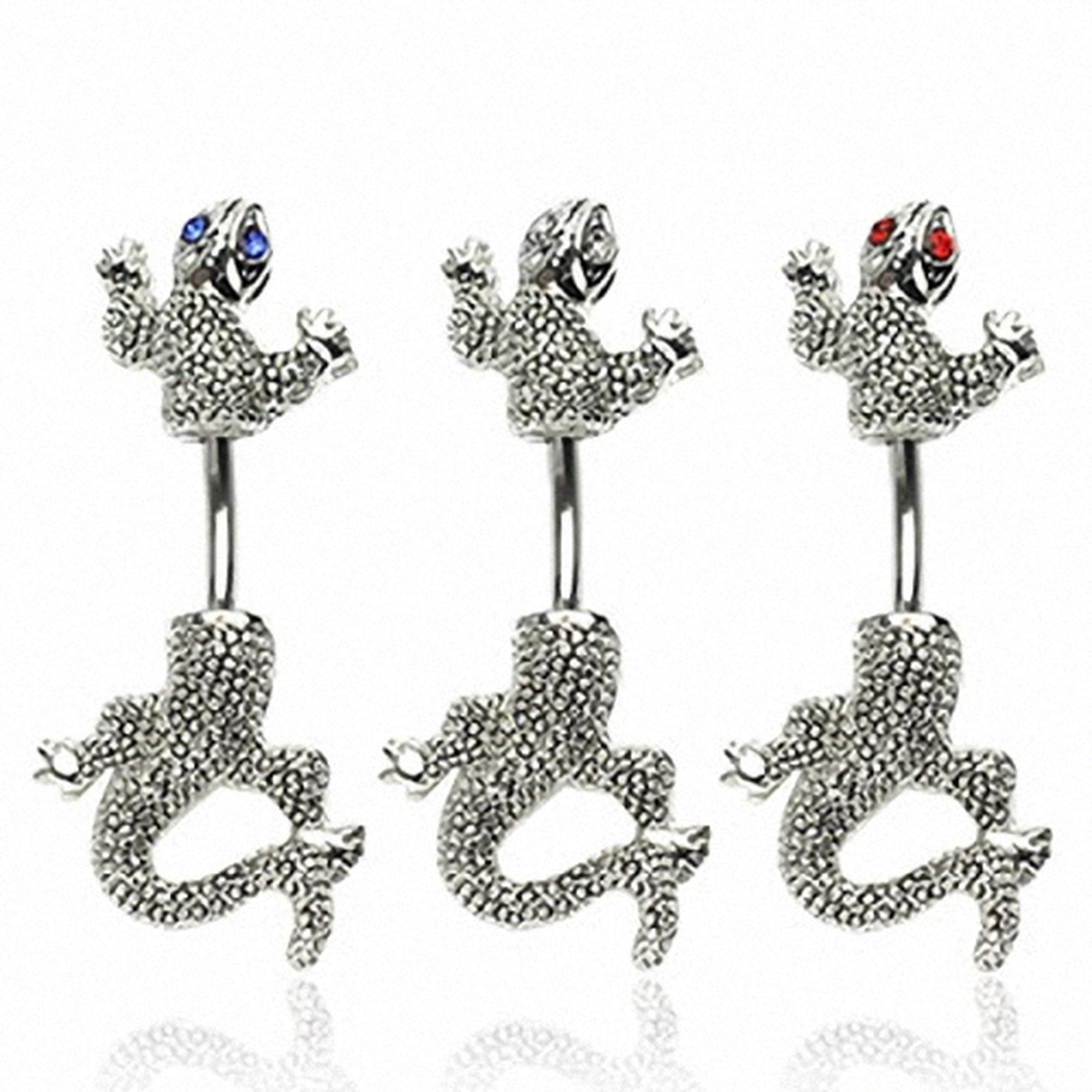 Taffstyle Bauchnabelpiercing Piercing Chirurgenstahl Kristall Eidechse günstig online kaufen