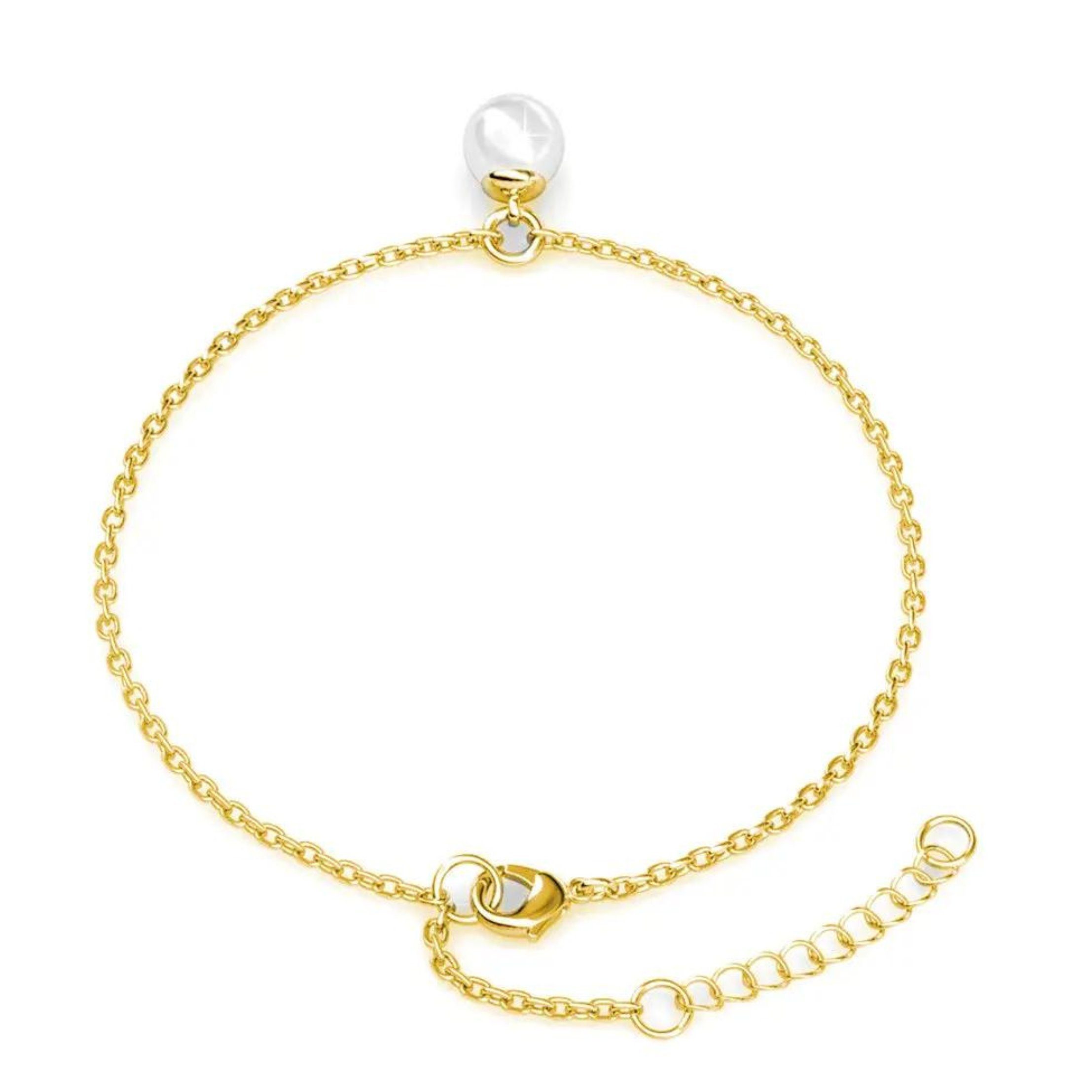 Ella Eisvogel Schmuckset 3er Perlmutt-Schmuckset: Halskette, Ohrringe, Armband, 18 Karat