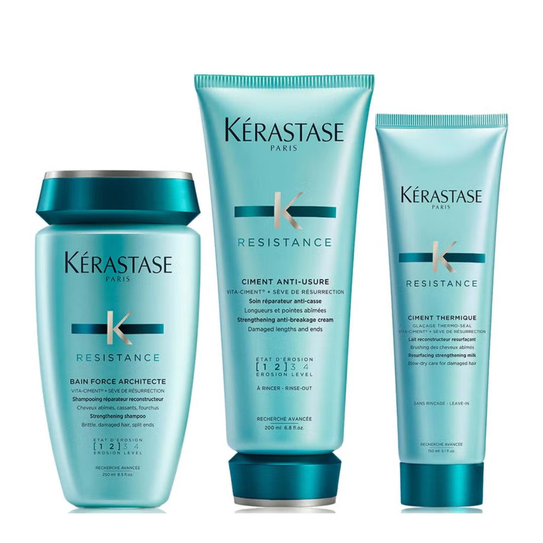 Kérastase Haarpflege-Set Kérastase Résistance Set Shampoo Conditioner Thermique Haarbruch, 3-tlg., reichhaltig