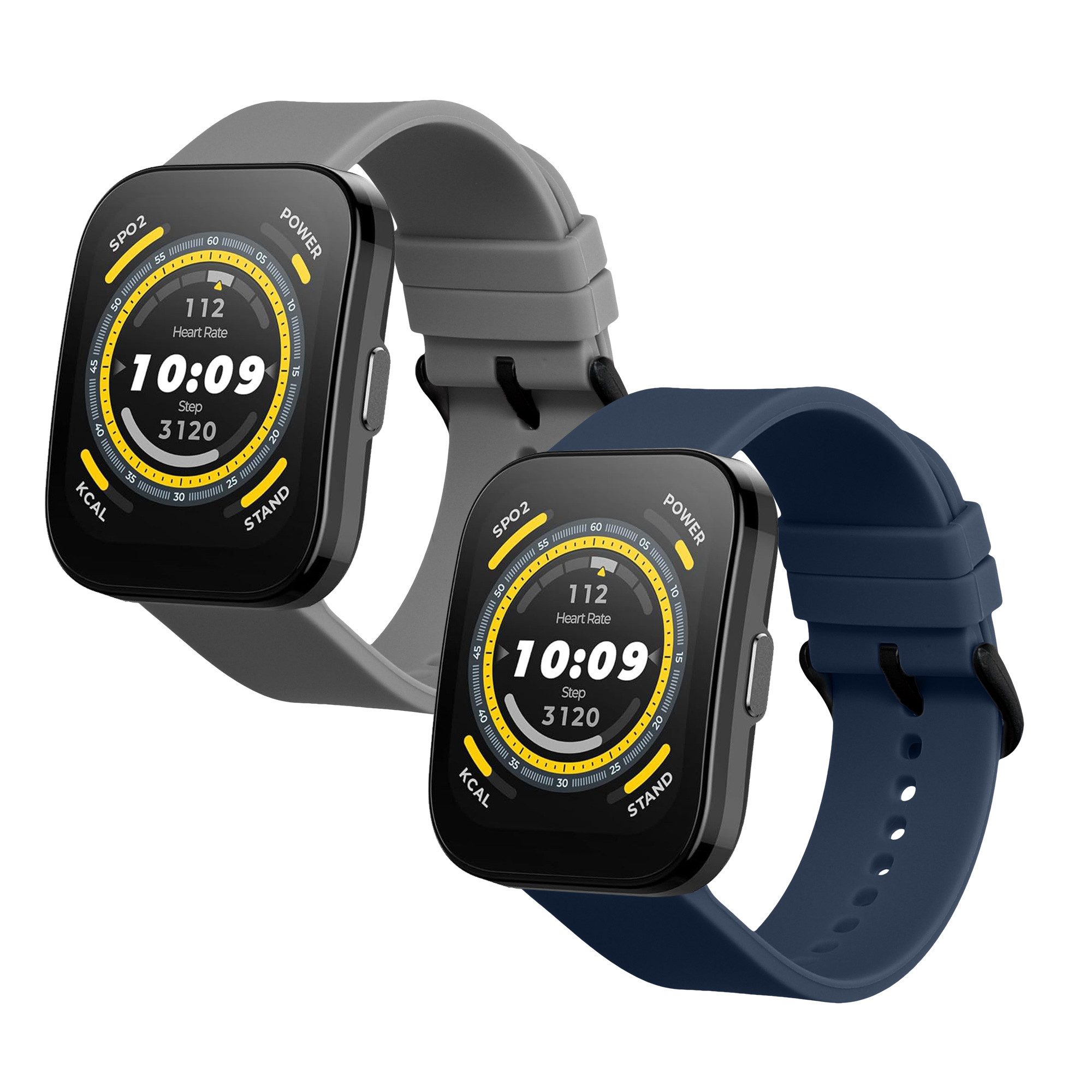 kwmobile Smartwatch-Armband 2x Uhrenarmband für 22mm Amazfit Bip 6 / Bip 5 Unity / Bip 5 / GTS 3, Fitnesstracker Band Set aus TPU Silikon - Ersatzarmband Smartwatch