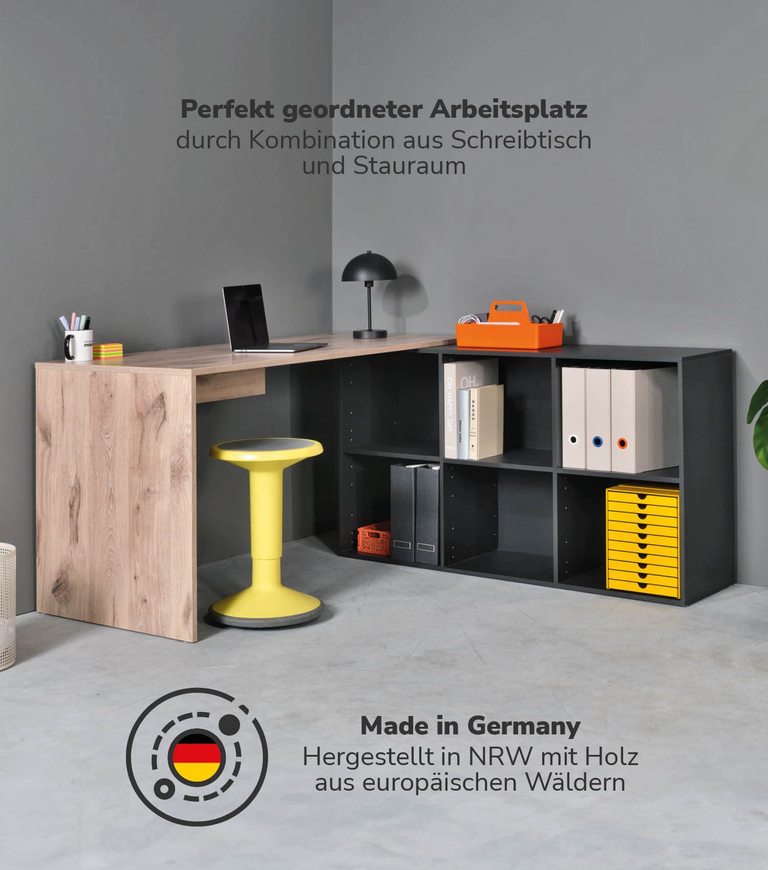 mokebo Eckschreibtisch Der Produktive (mit 6 günstig online kaufen