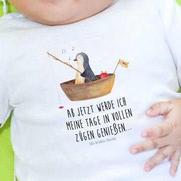 Mr. & Mrs. Panda Strampler Pinguin Angelboot - Weiß - Geschenk, Bio, Leben, Mädchen, Baby, genie (1-tlg)
