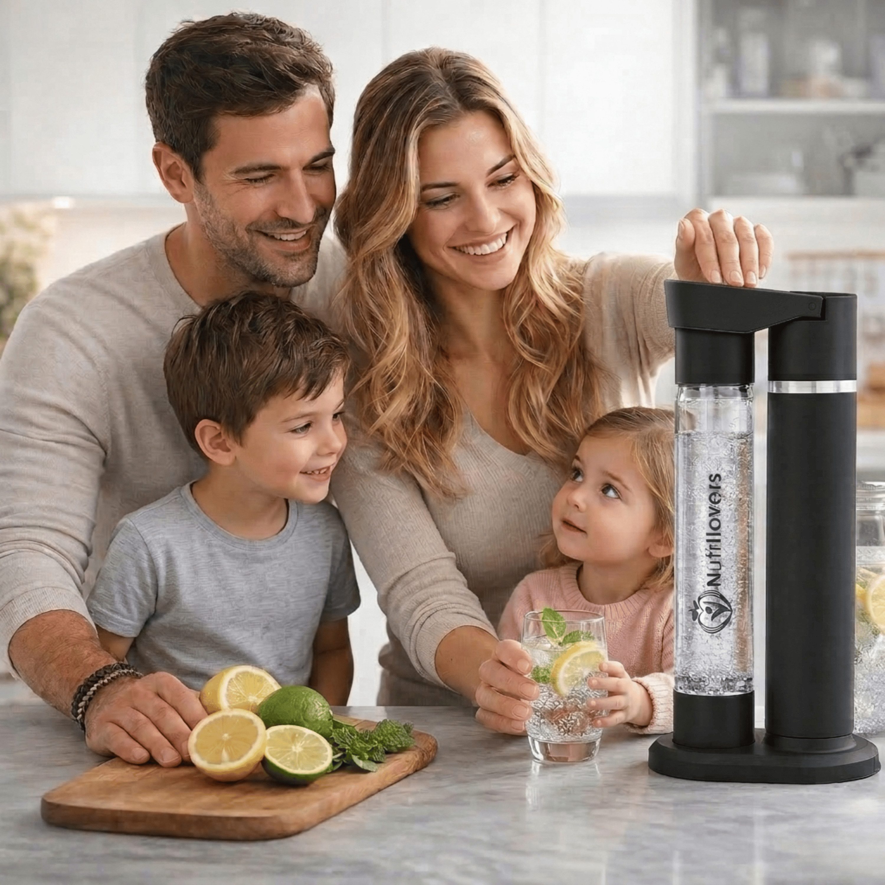 Nutrilovers Wassersprudler NUTRI-STREAM Wassersprudler C02 Edelstahl Schwarz, patentiertes System, Wassersprudler mit patentiertem Luftbefüllungssystem – Bild 5 von 5