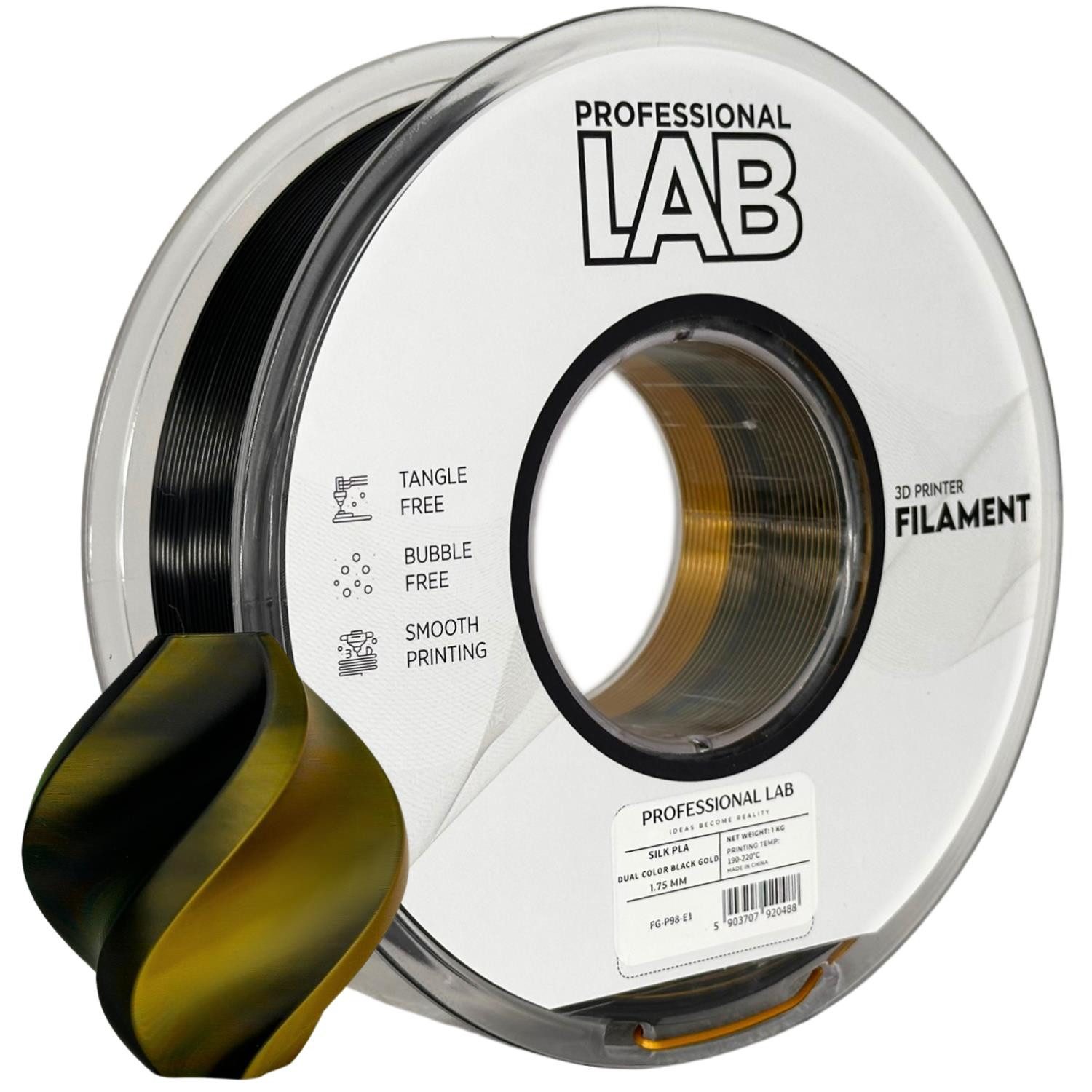Prof. Lab Filament Silk PLA Filament Mehrfarbig 1KG 1.75mm, Rainbow Filament