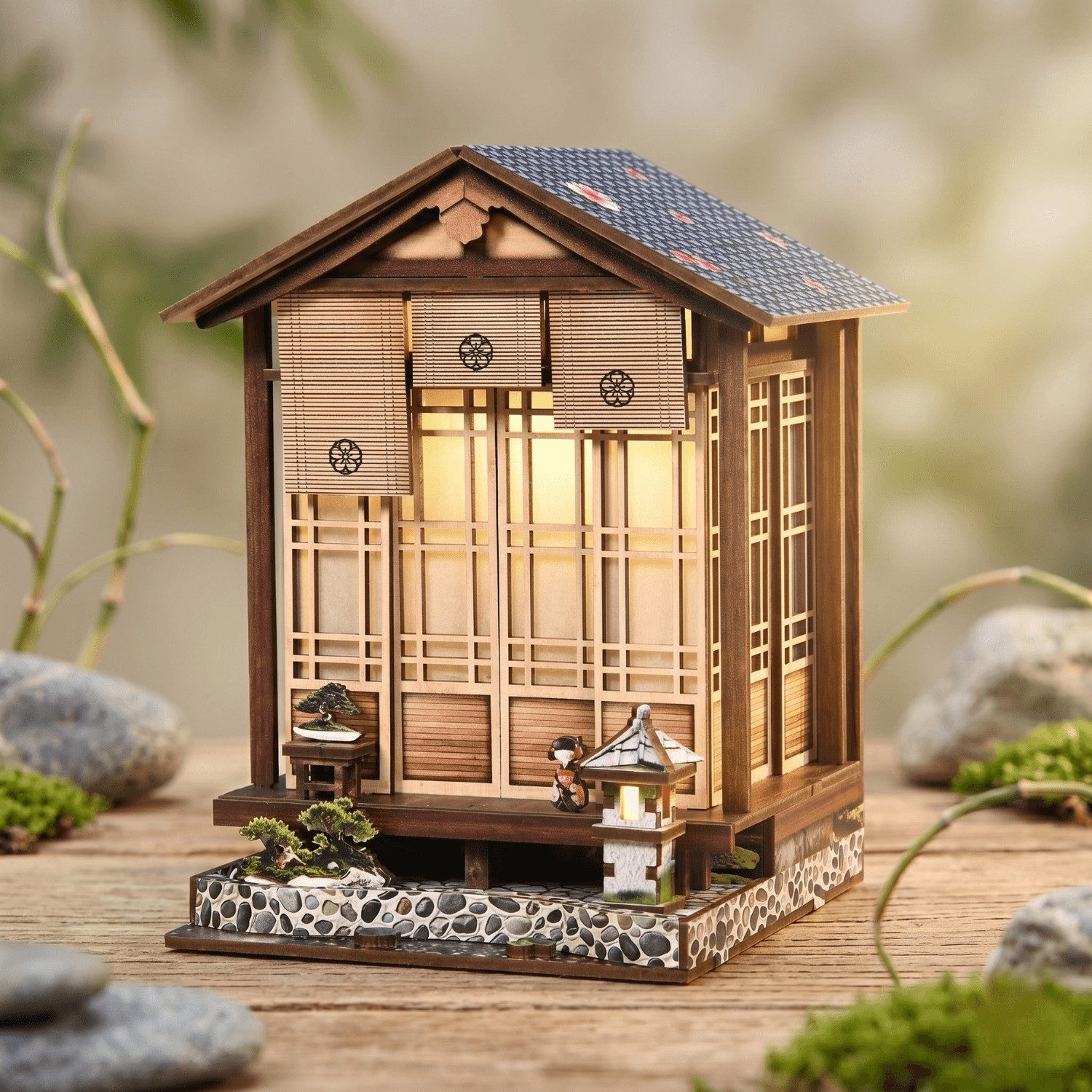 MagicHolz 3D-Puzzle Japanese Teahouse Miniaturhaus, 152 Puzzleteile