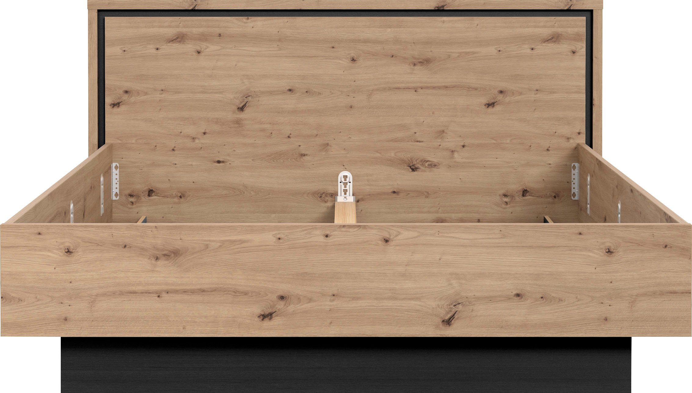 FORTE Bett Trondheim, Belastbarkeit 250KG, Loft-Stil, melaminbeschichtet