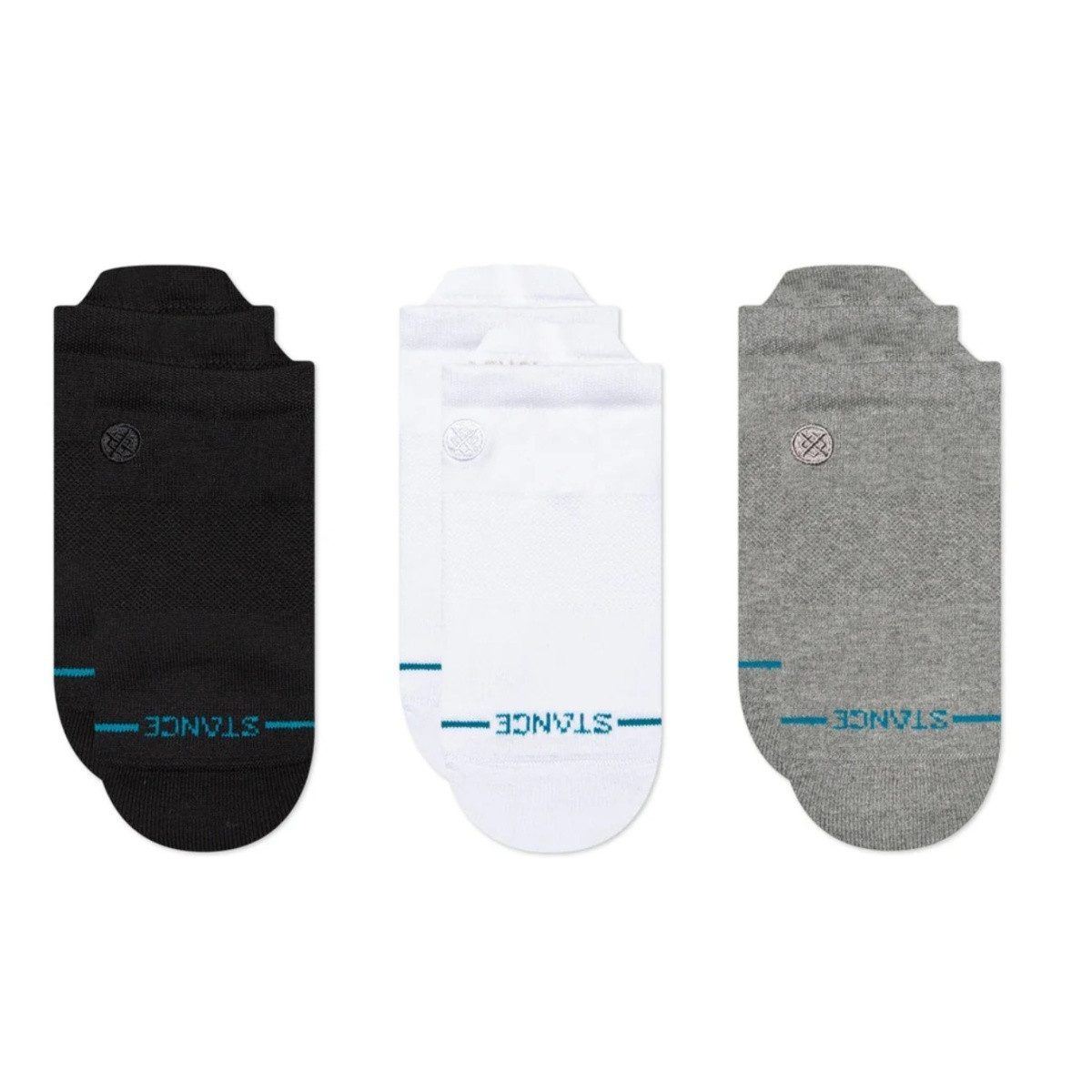 Stance Socken Tagessocke Sneaker Low Tab Icon grau/weiss/schwarz - 3 Paar
