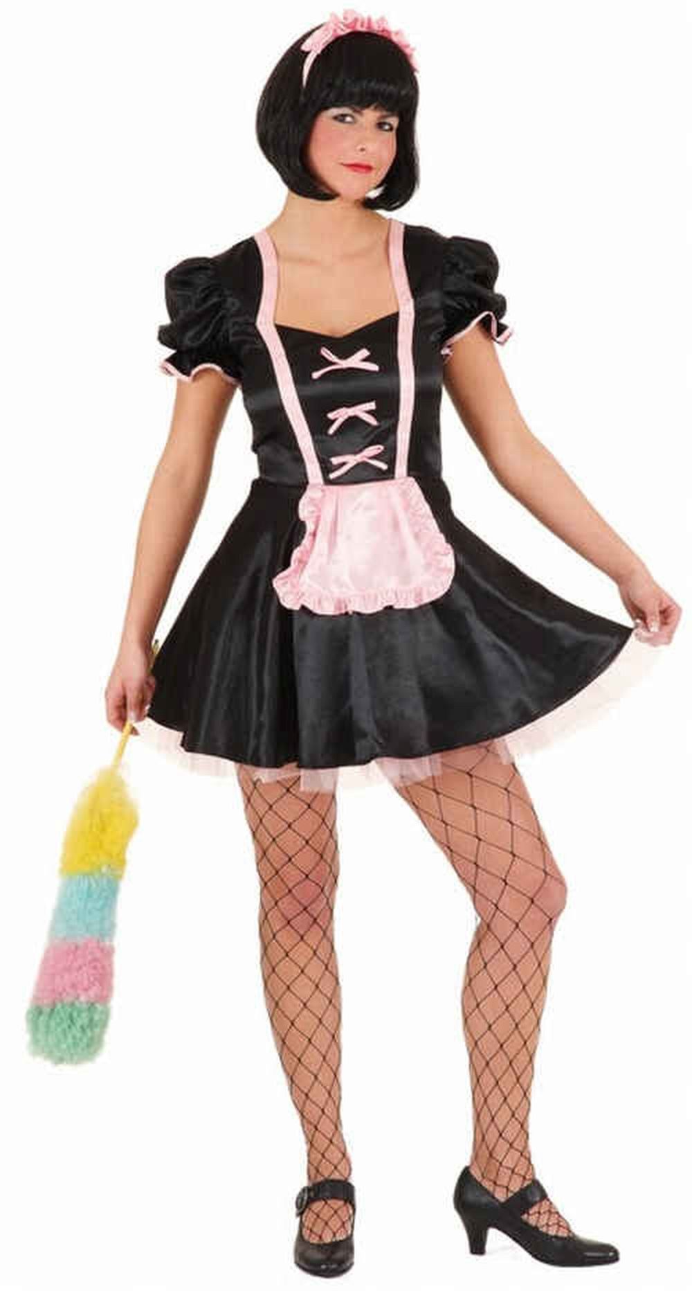 Orlob Kostüm Sexy Stubenmädchen Putzfrau Kleid mit Haarreif Karneval Cosplay 36