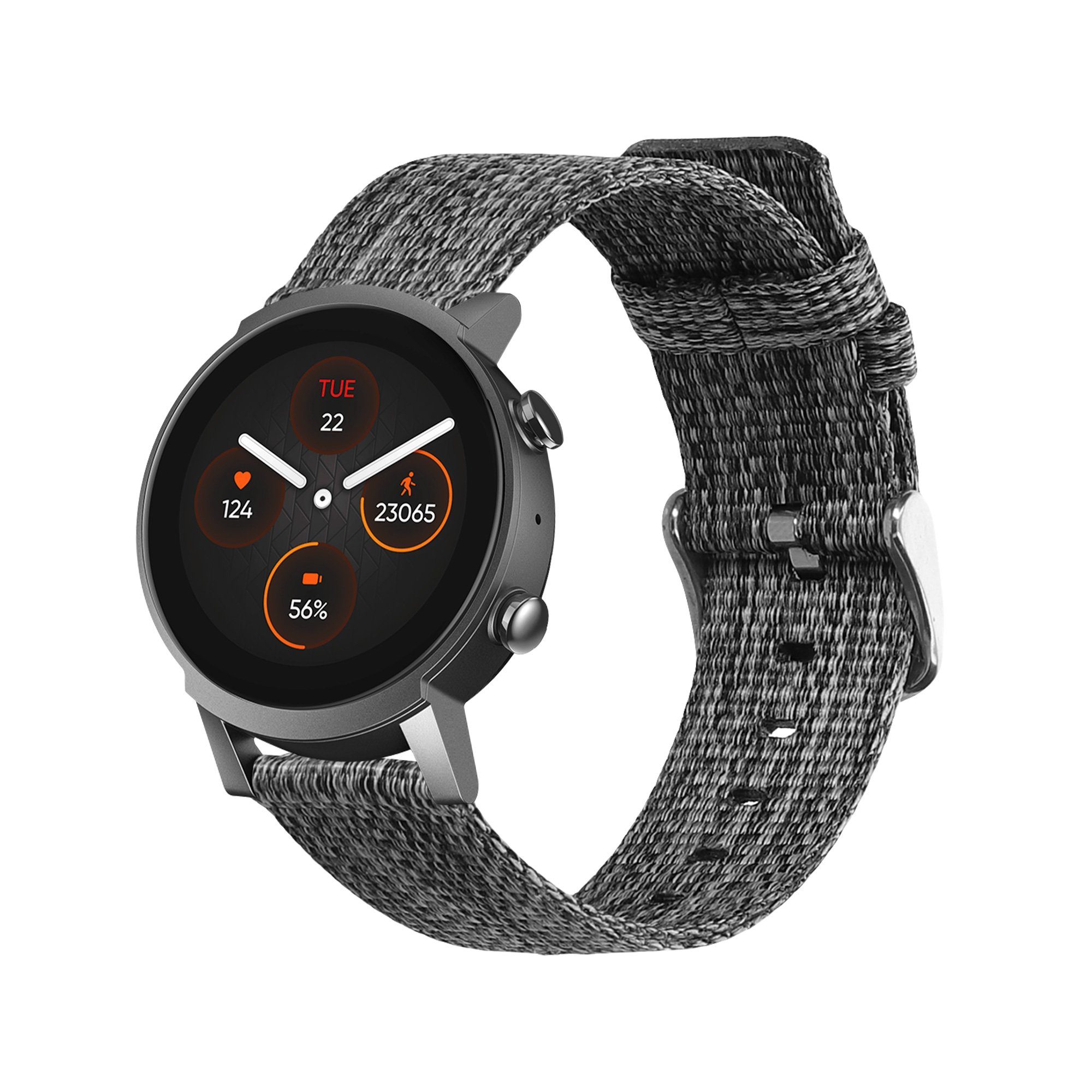 kwmobile Ersatz Armband für Ticwatch E3 / GTH 20mm Smartwatch, 1-tlg., Armband - Band für Fitness Tracker in Schwarz