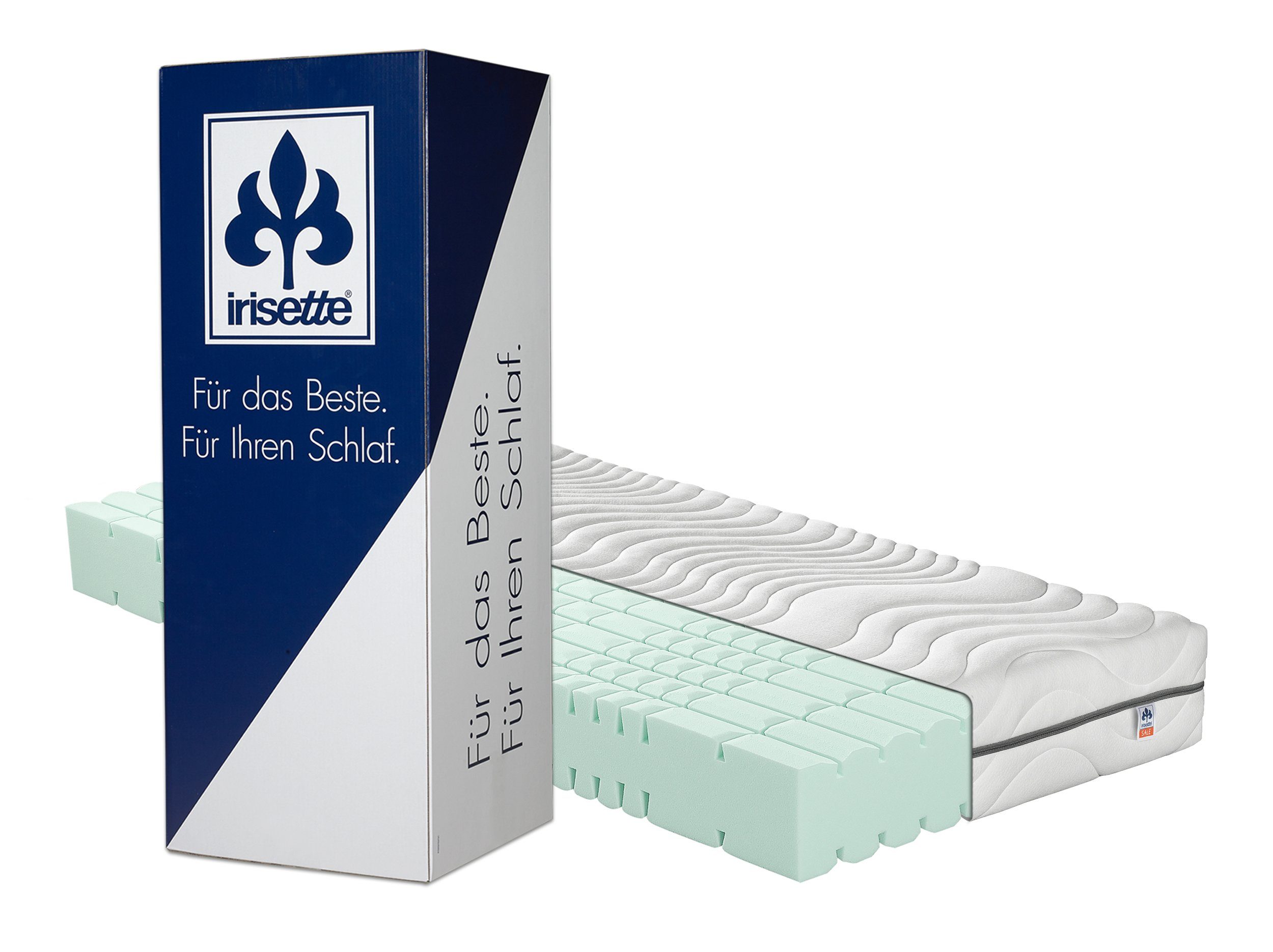 Kaltschaummatratze Sylt mit 7 Liegezonen, Irisette Sale, 18 cm hoch, HyPUR® Hybridschaum mit 3D-Konturschnitt-Technik