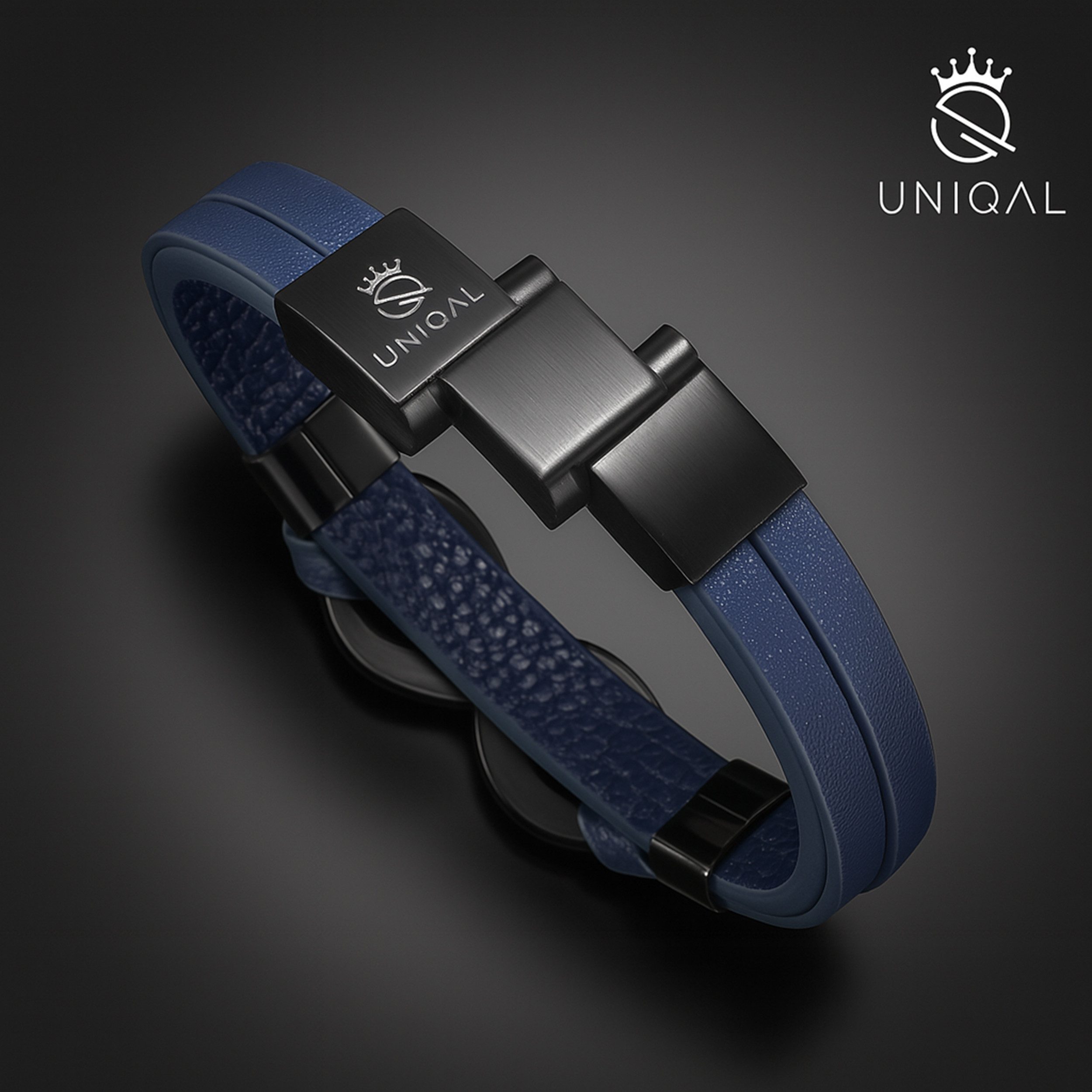 UNIQAL.de Lederarmband Unendlichkeit Leder Armband "INFINITY" Herren (Edelstahl, Echtleder, Casual Style, Handgefertigt), Designed in Germany