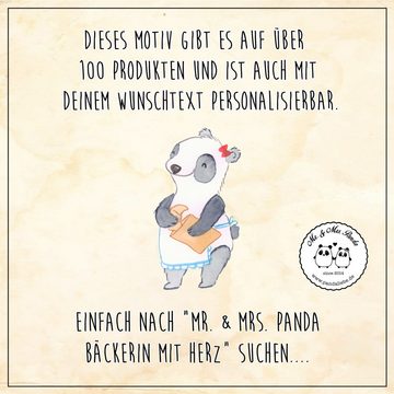 Mr. & Mrs. Panda Grußkarte Bäckerin Herz - Weiß - Geschenk, Schenken, Backstube, Konditorin, Glü, Hochwertiger Karton