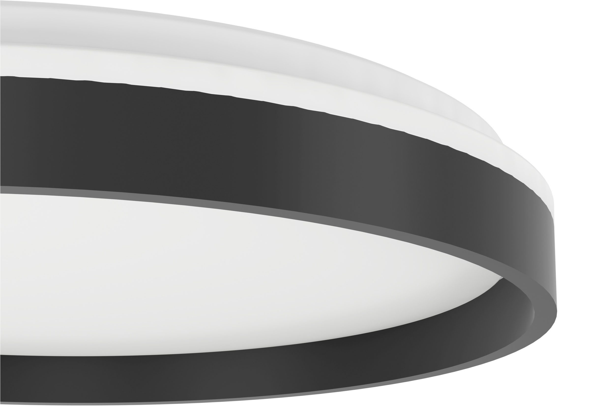 EGLO LED Deckenleuchte MOSCHETTINO-Z Deckenlampe, Disco-Modus, ZigBee 3.0, Wohnzimmerlampe, CCT - über Fernbedienung, Dimmer, Dimmfunktion, Farbsteuerung, Farbwechsel, Fernbedienung, Infrarot inkl., Memoryfunktion, Nachtlichtfunktion, RGB, Smart Home, Timerfunktion, Weckerfunktion, dimmbar über Fernbedienung, mehrere Helligkeitsstufen, LED wechselbar, RGB, warmweiß - kaltweiß, Fernbedienung inkl., App / Sprachsteuerung Alexa, H:7,9cm x D:49,1cm